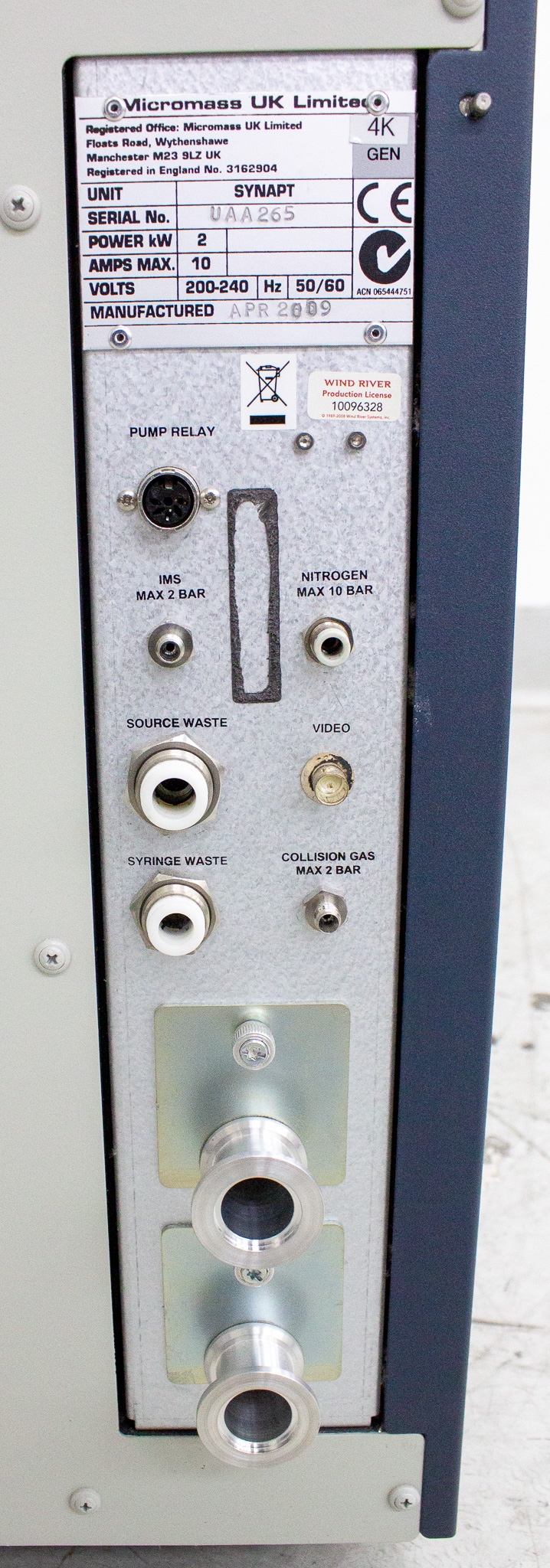 Waters Synapt Mass Spec LC/MS High Def Ion Mobility Used 220V 50/60Hz MS