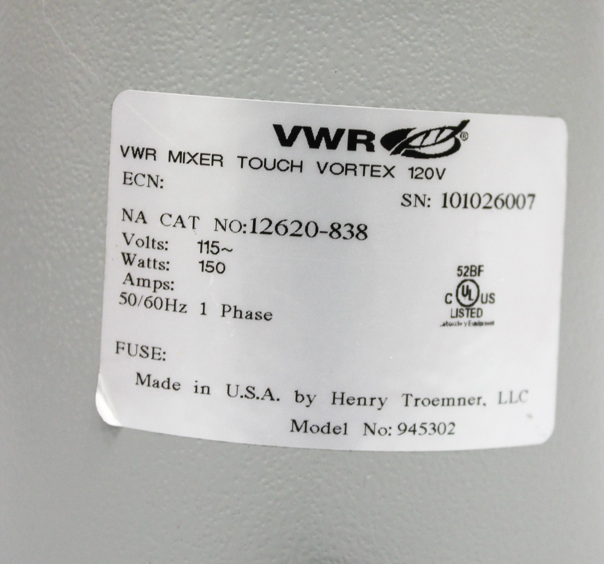 VWR Mixer Touch Vortexer - Fixed Speed 3200 RPM High-Speed Vortex Mixer