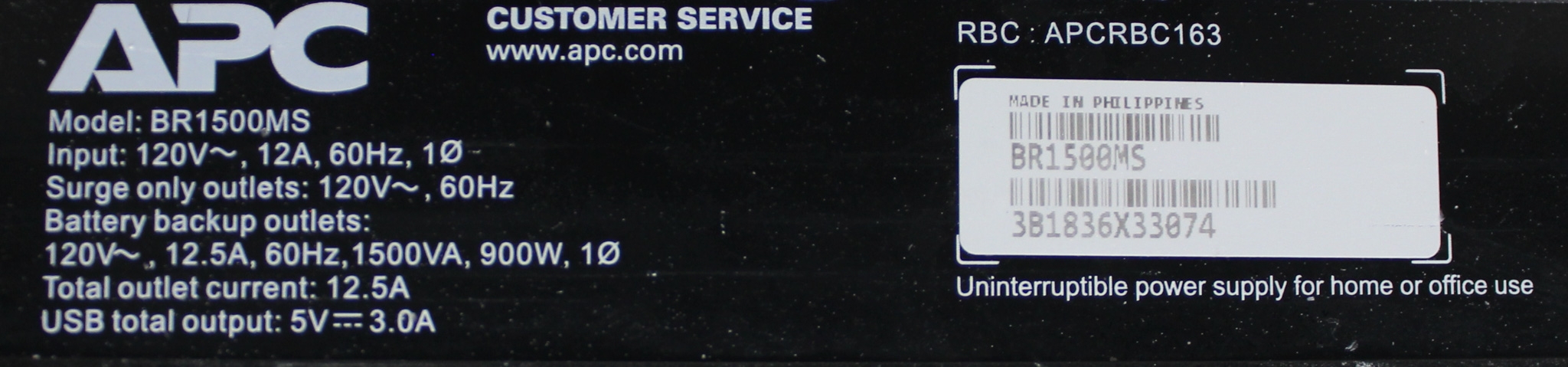 APC BR1500MS UPS 1500VA SineWave 10 Outlets LCD Interface Used Power Unit