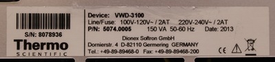 Thermo Dionex VWD-3100 Variable Detector 190-900nm High Sensitivity 2013