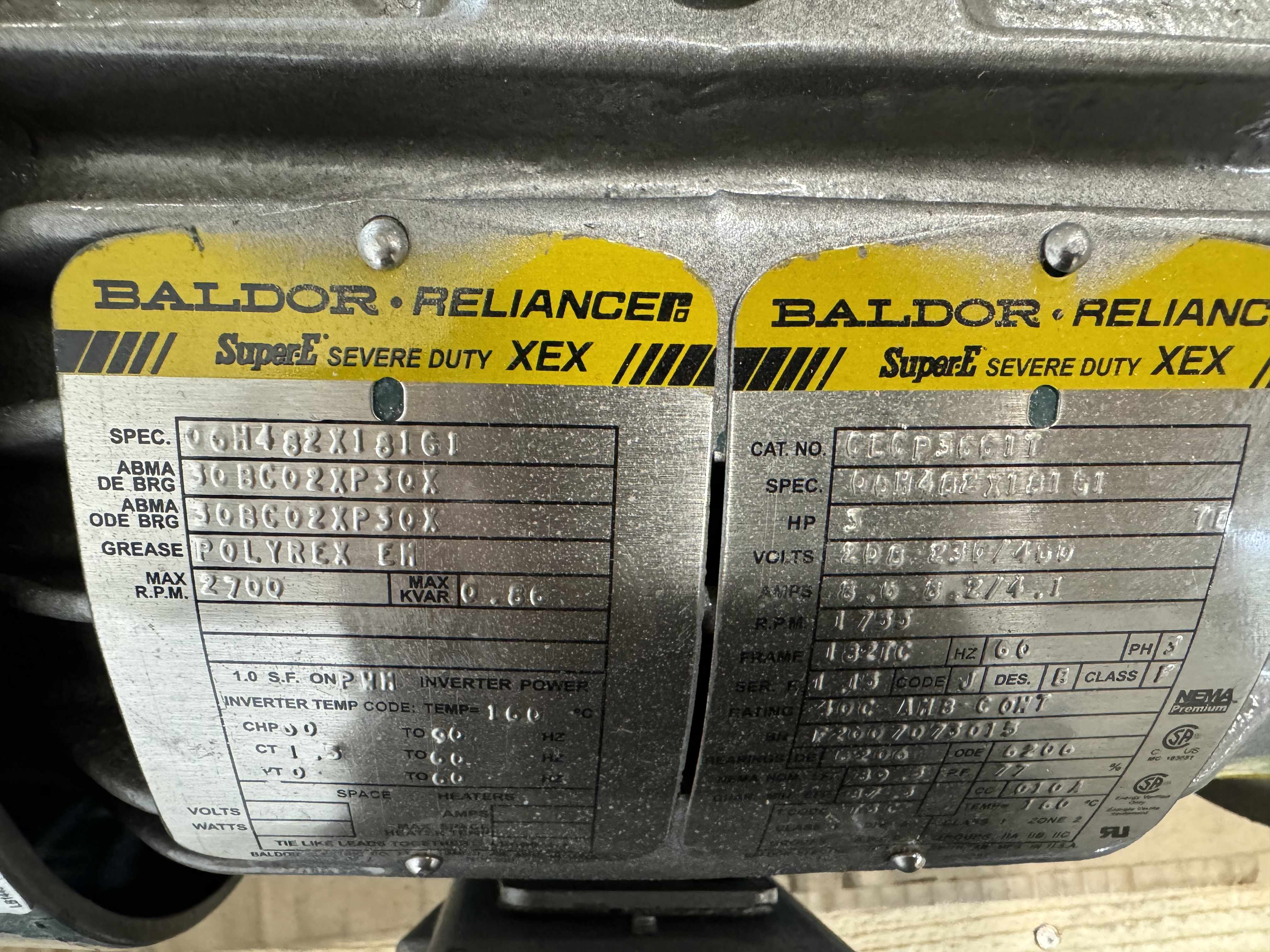 Baldor Super Severe Duty XEX FZX2100 Self-Priming Liquid Ring Pump 60Hz