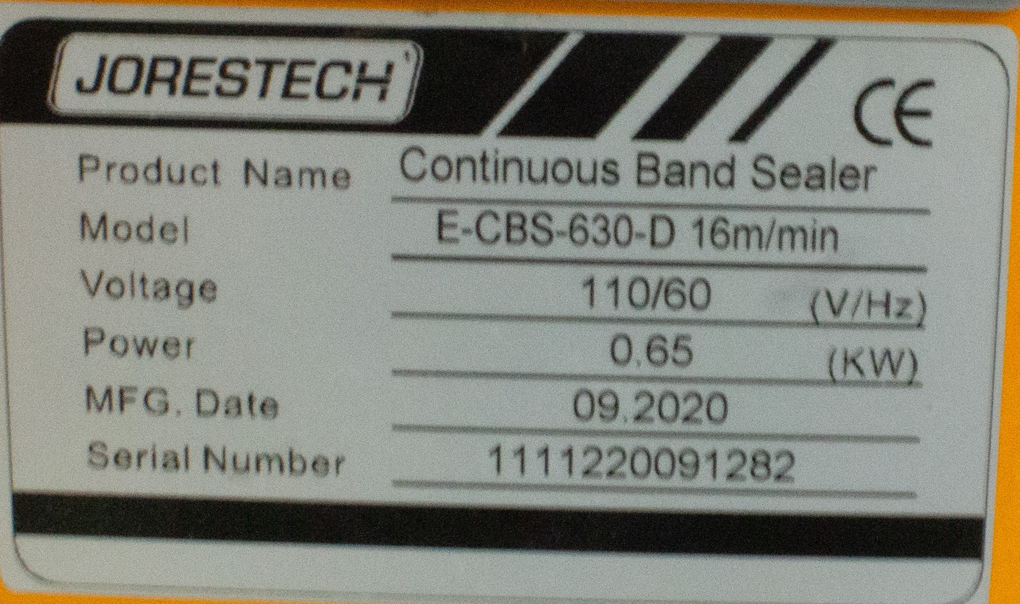 Jores Technologies Continuous Band Sealer Bag Closer 300C 10mm Seal Used