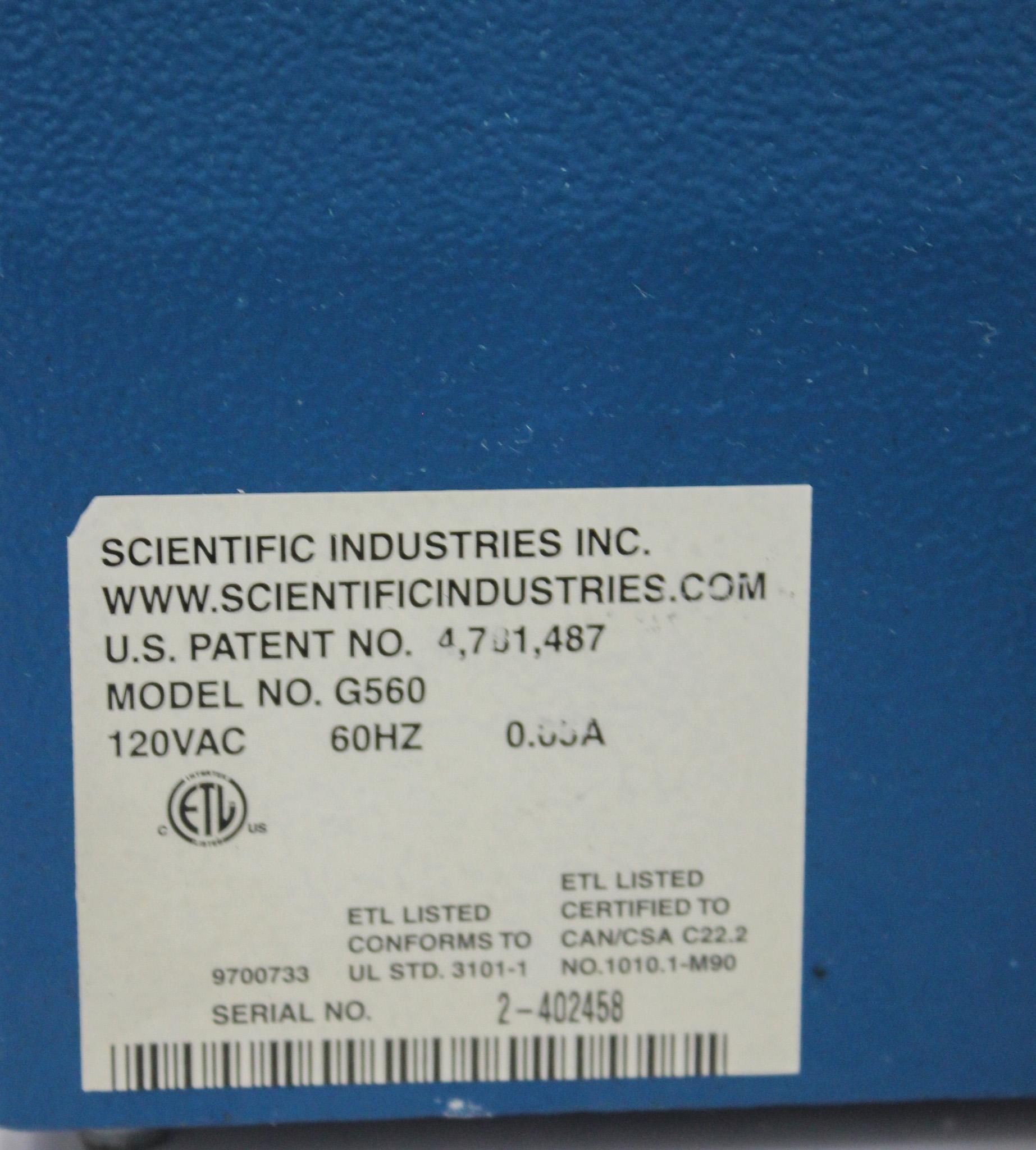 Scientific Instruments G-560 Vortexer Mixer Lab Equipment 600-3200 RPM Used