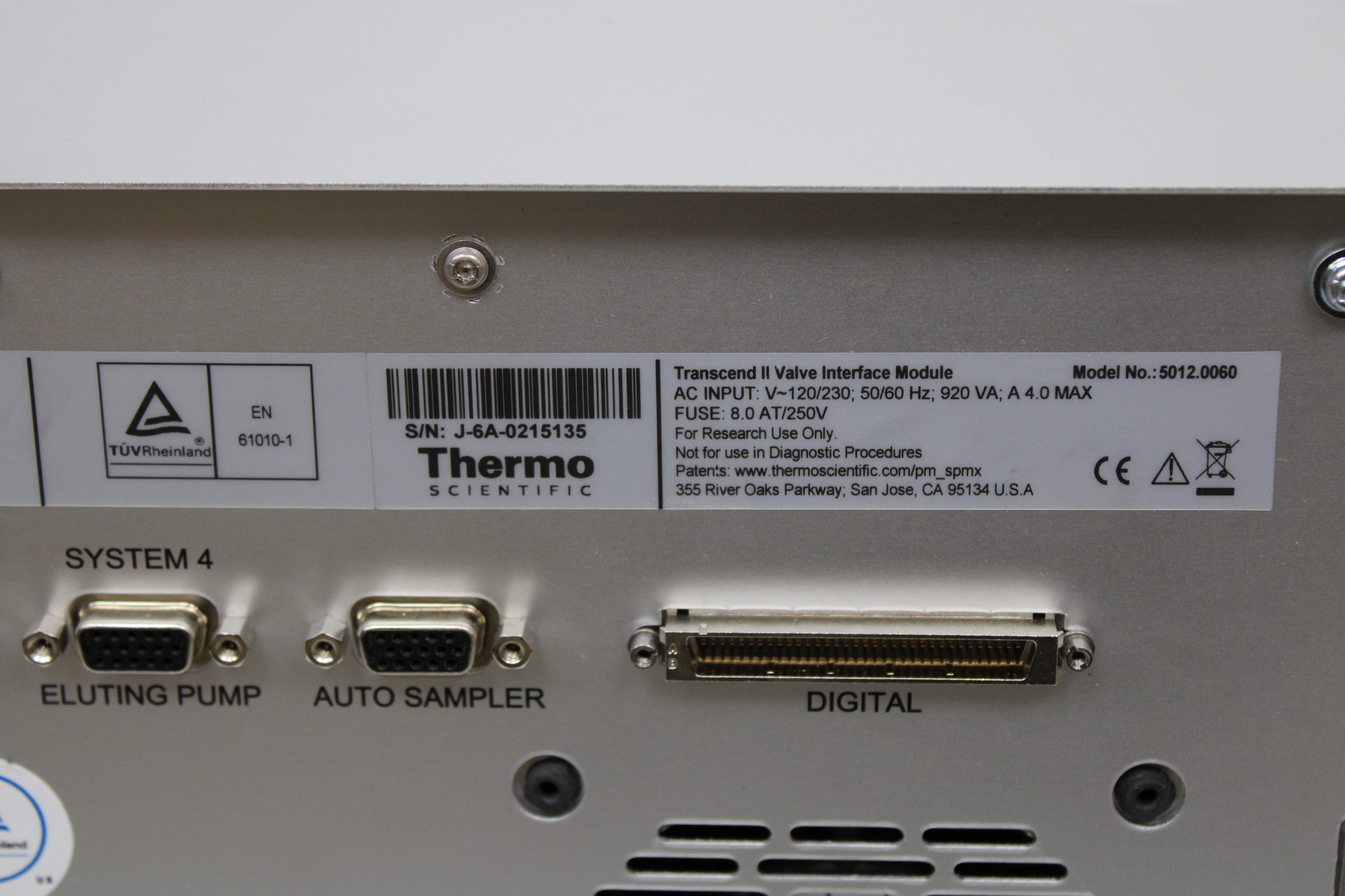 Thermo Transcend II UHPLC Valve Interface Module 5012.0060 Efficient