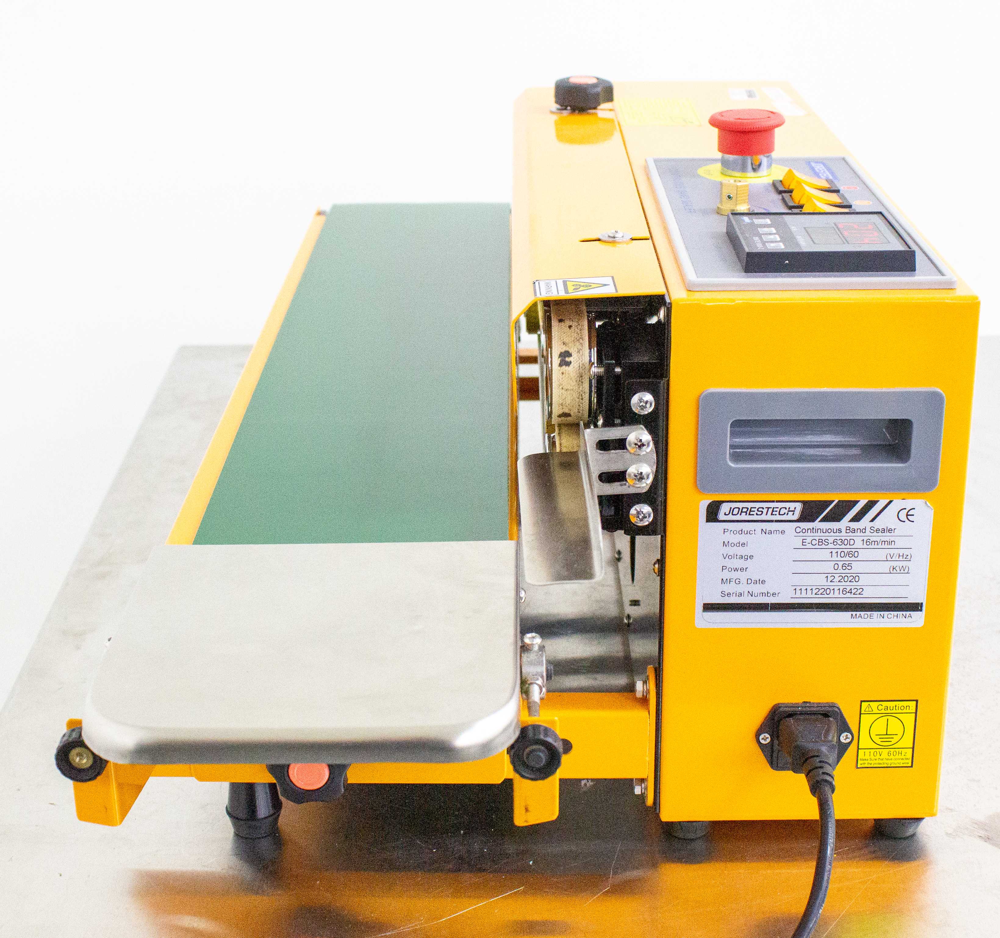 JORESTECH E-CBS-630D Continuous Band Sealer, 120V, 60Hz, Used, Tested