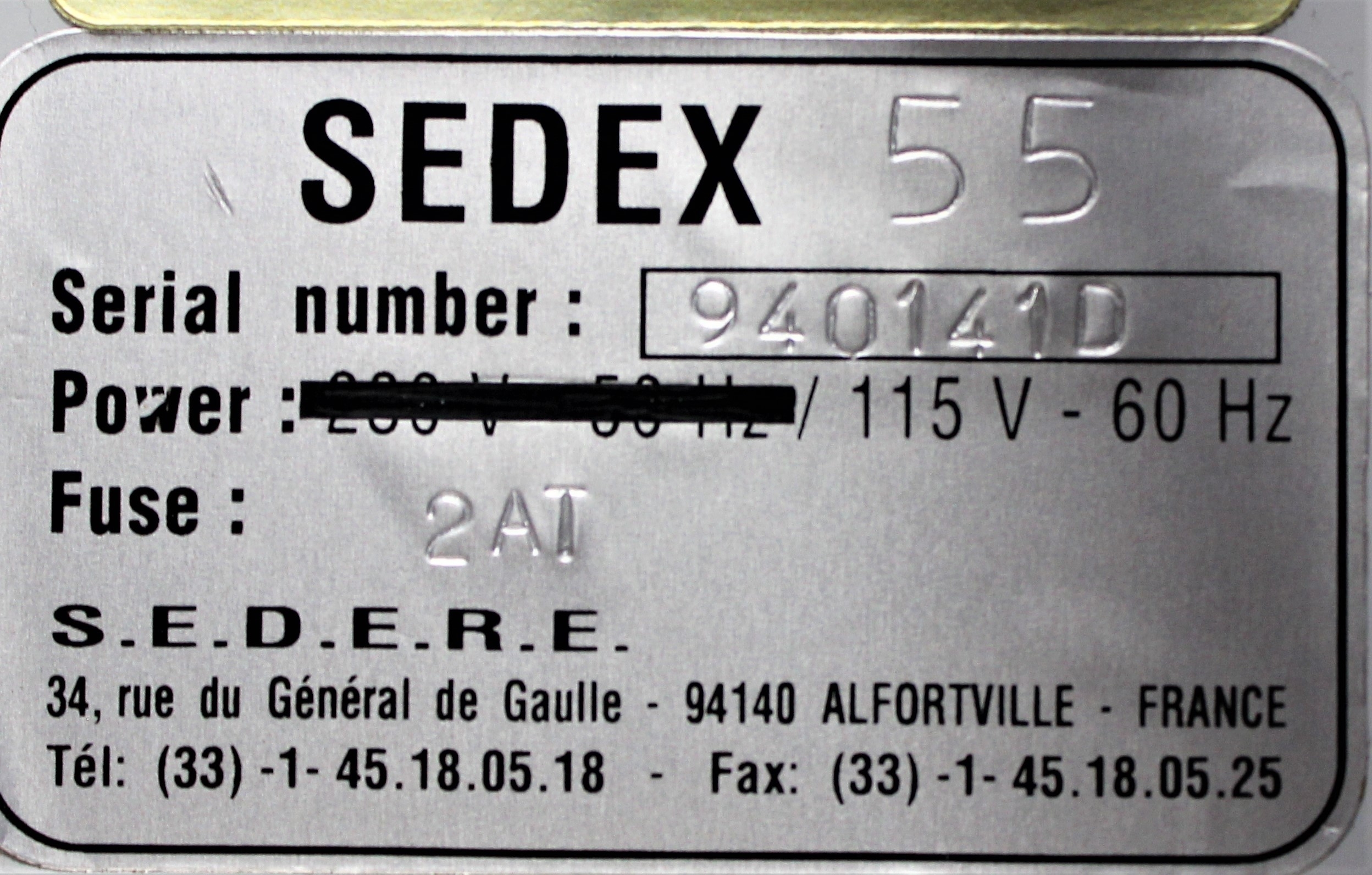 SEDERE Sedex 55 Detector High Sensitivity Photomultiplier 100C Used