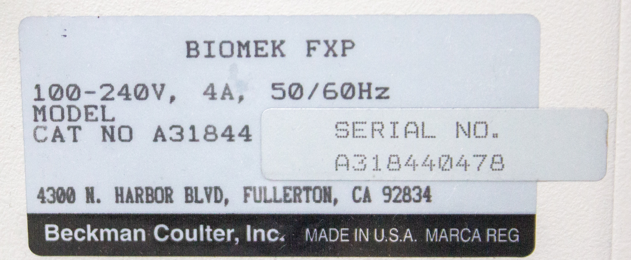 Beckman Coulter Biomek FXP Liquid Handling System Dual Arm P200/96 Span8