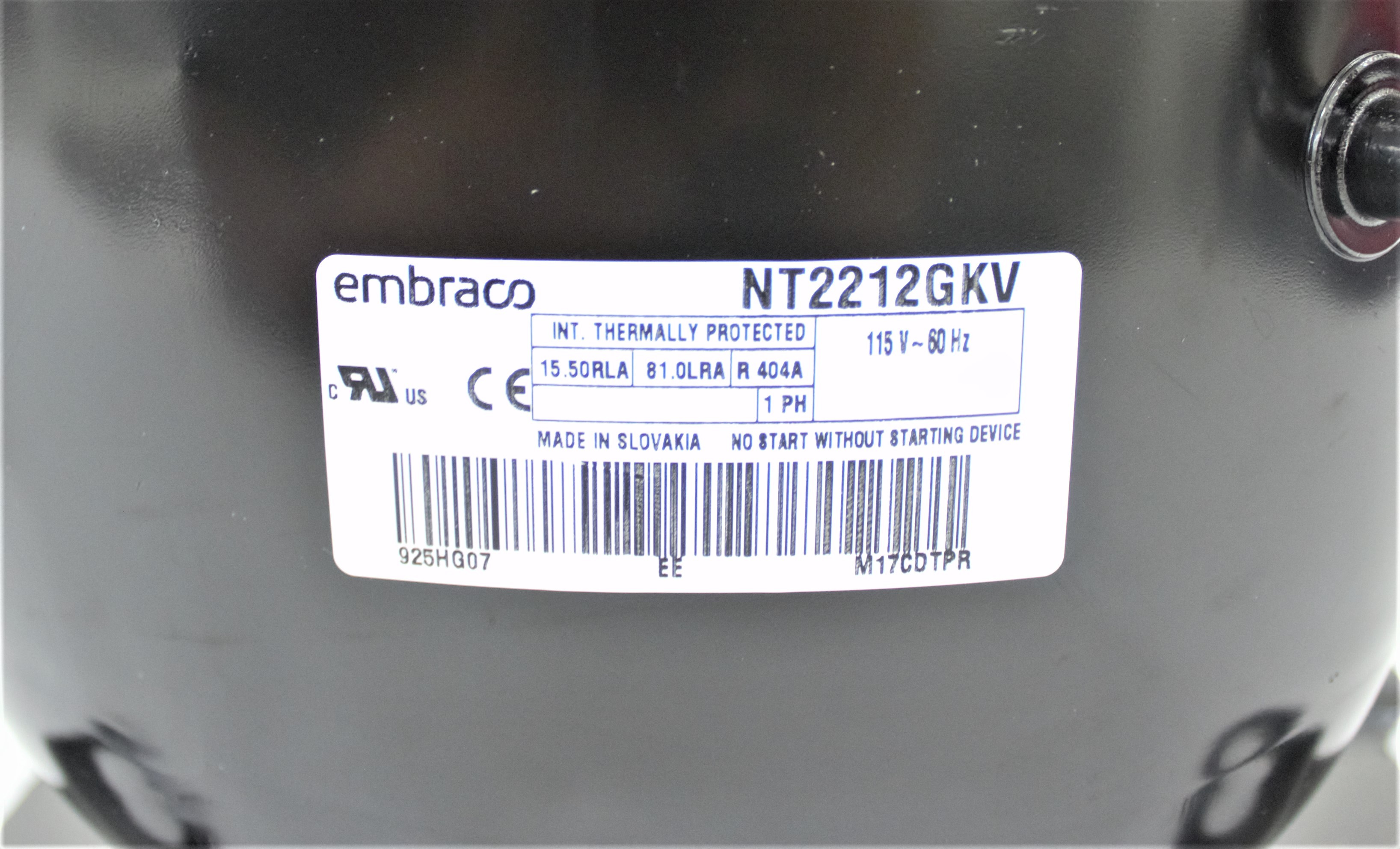 Embraco NT2212GKV Compressor Refrigeration 120V/220V 50Hz/60Hz Cold Storage