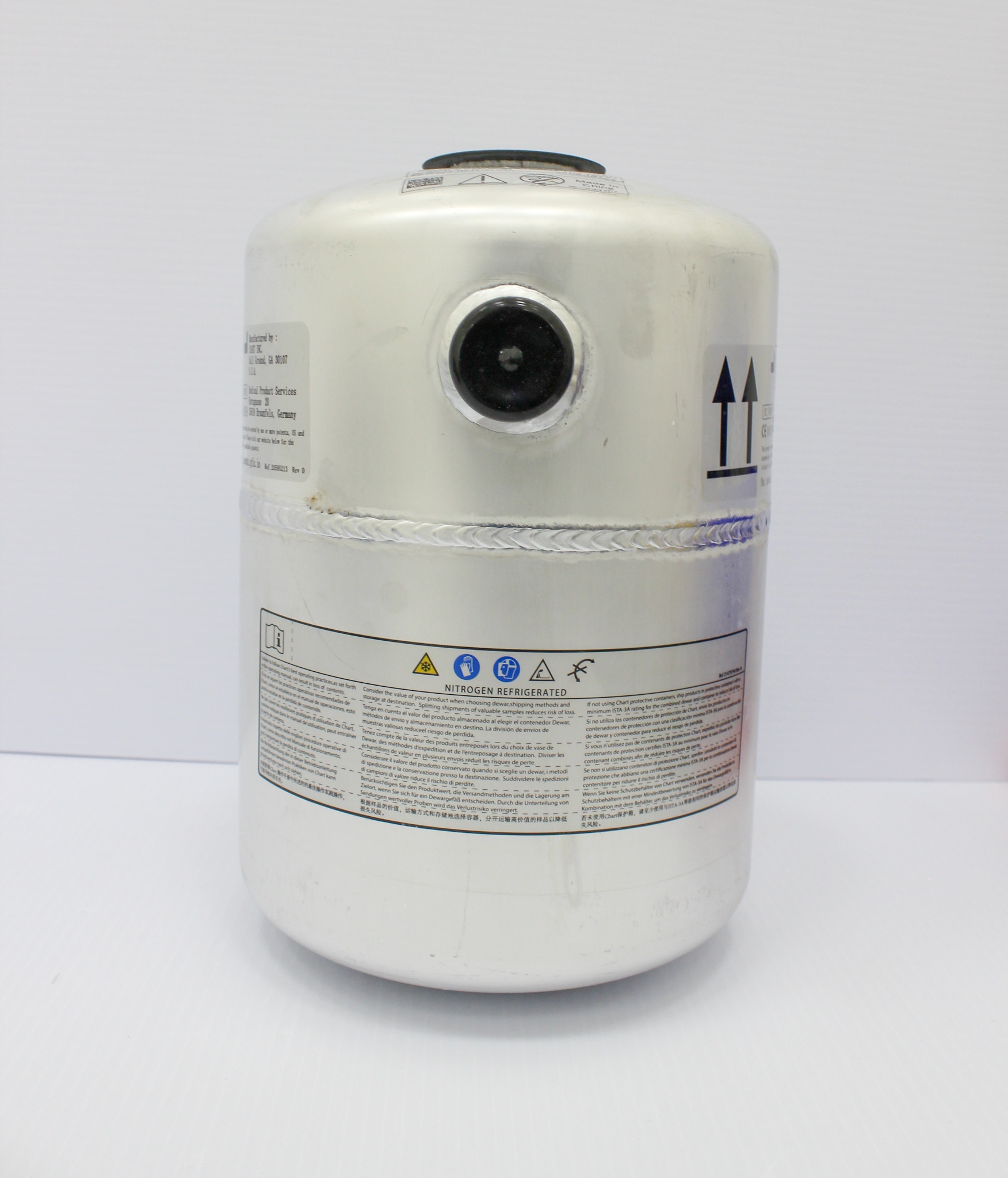 Chart BL-7 Dewar Cryotank Liquid Nitrogen Vapor Transport 2.1L -150C