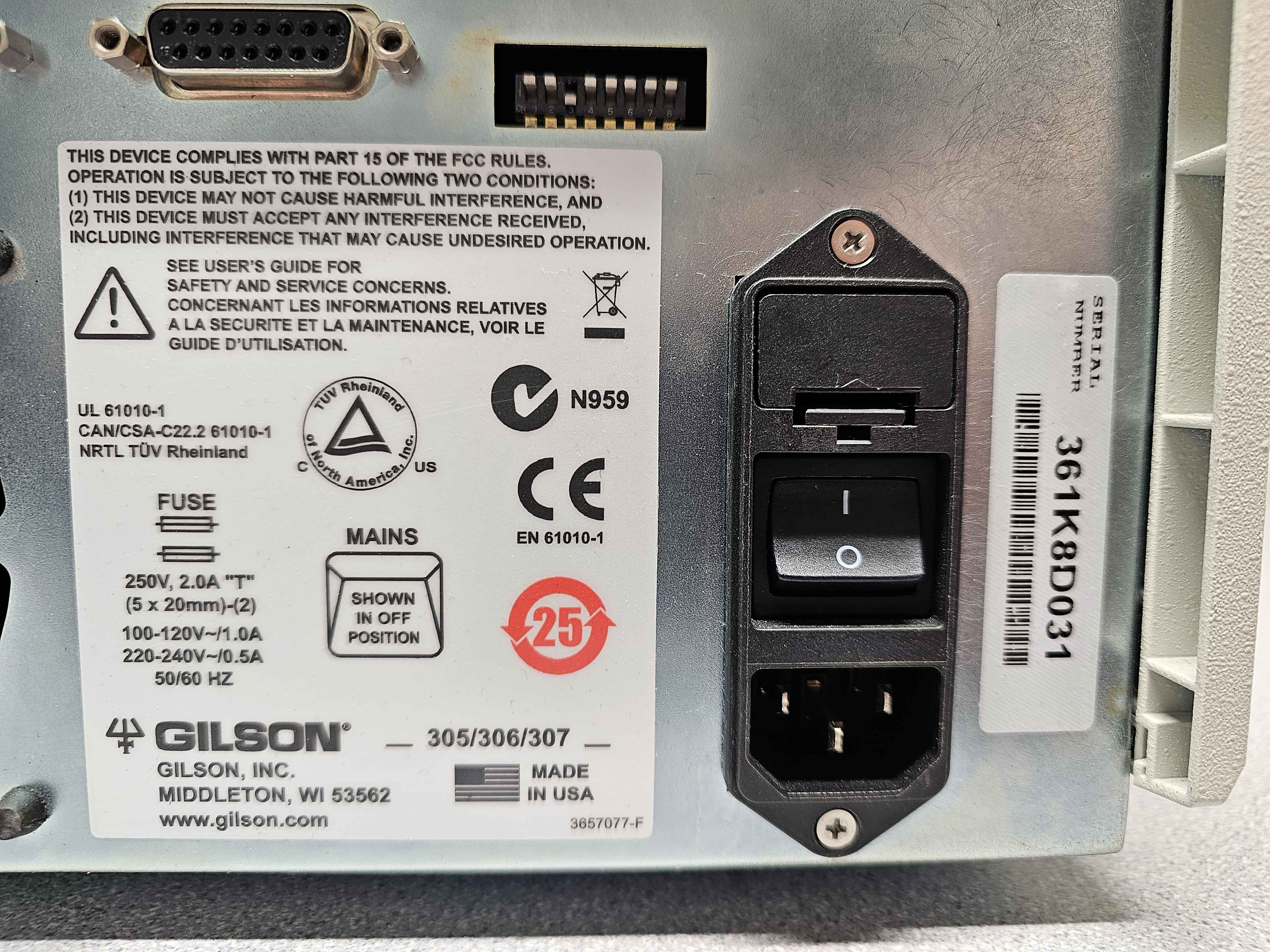 Gilson 306 HPLC Pump with Interchangeable Pump Heads for Analytical Use
