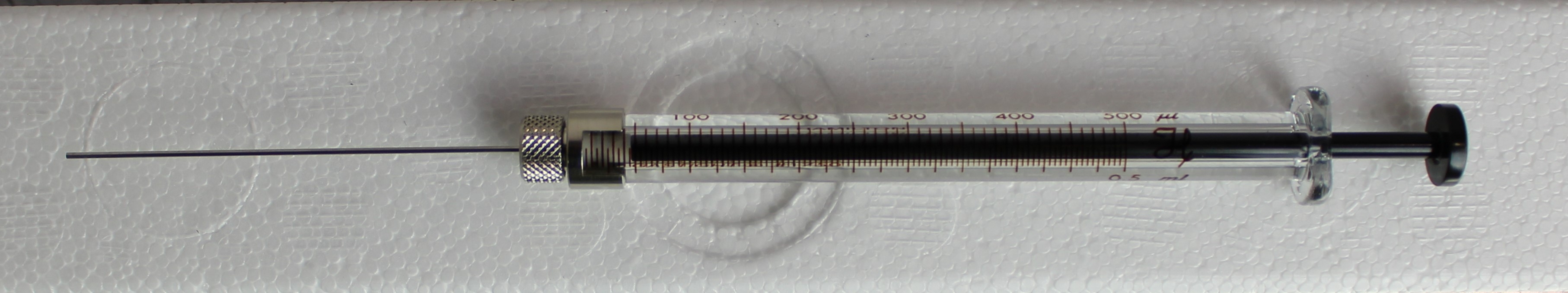 Hamilton 500uL Gastight Syringe 1750 RN 22 Gauge Autoclavable 700PSI PTFE