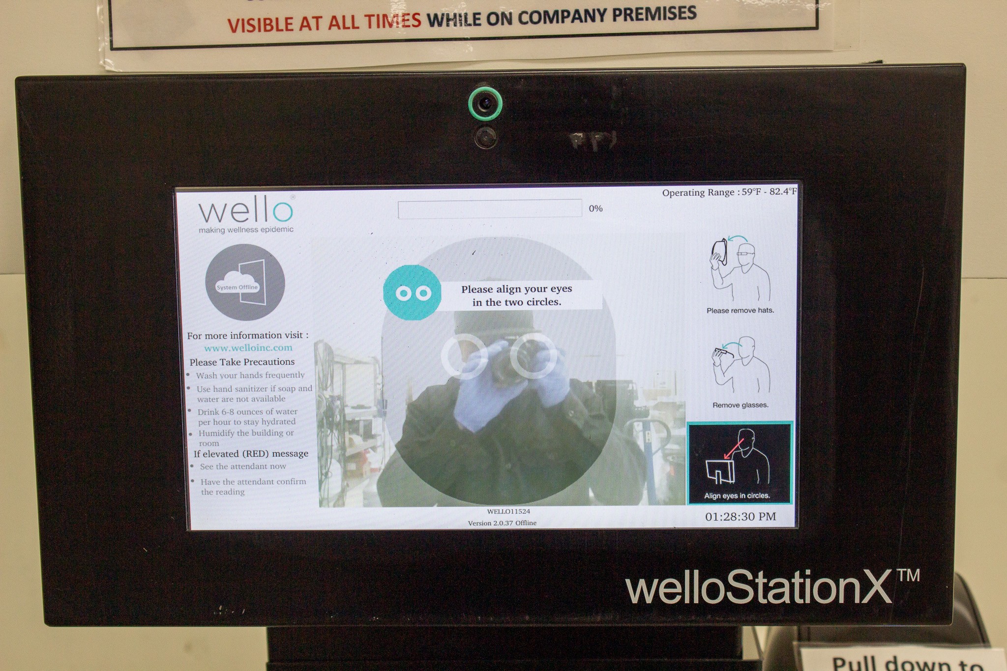 Wello WelloStationX Clinical Temperature Screening Kiosk Non-Contact Used