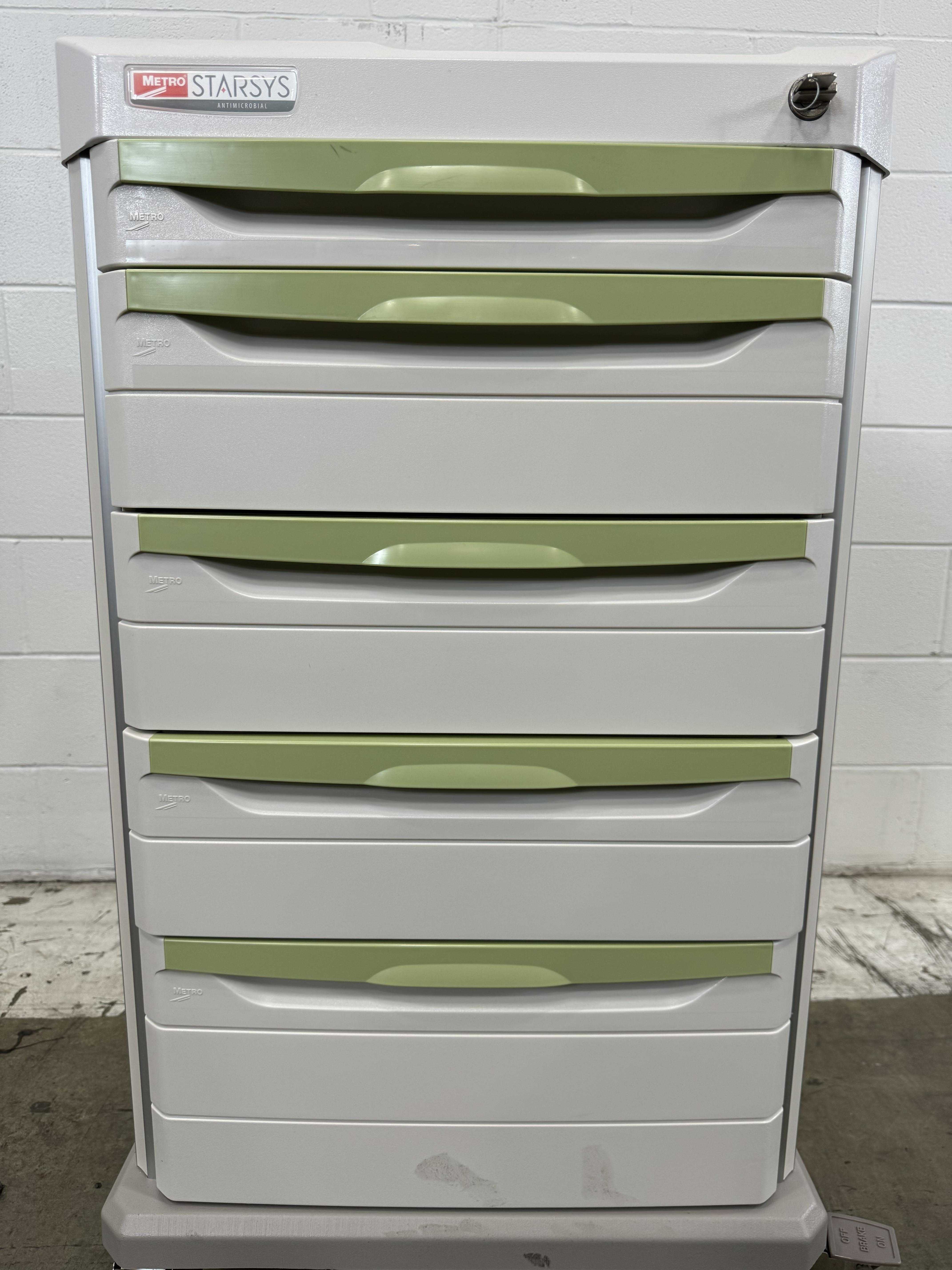 Metro Starsys Med Surg Cart with Locking Drawers and Antimicrobial Protection