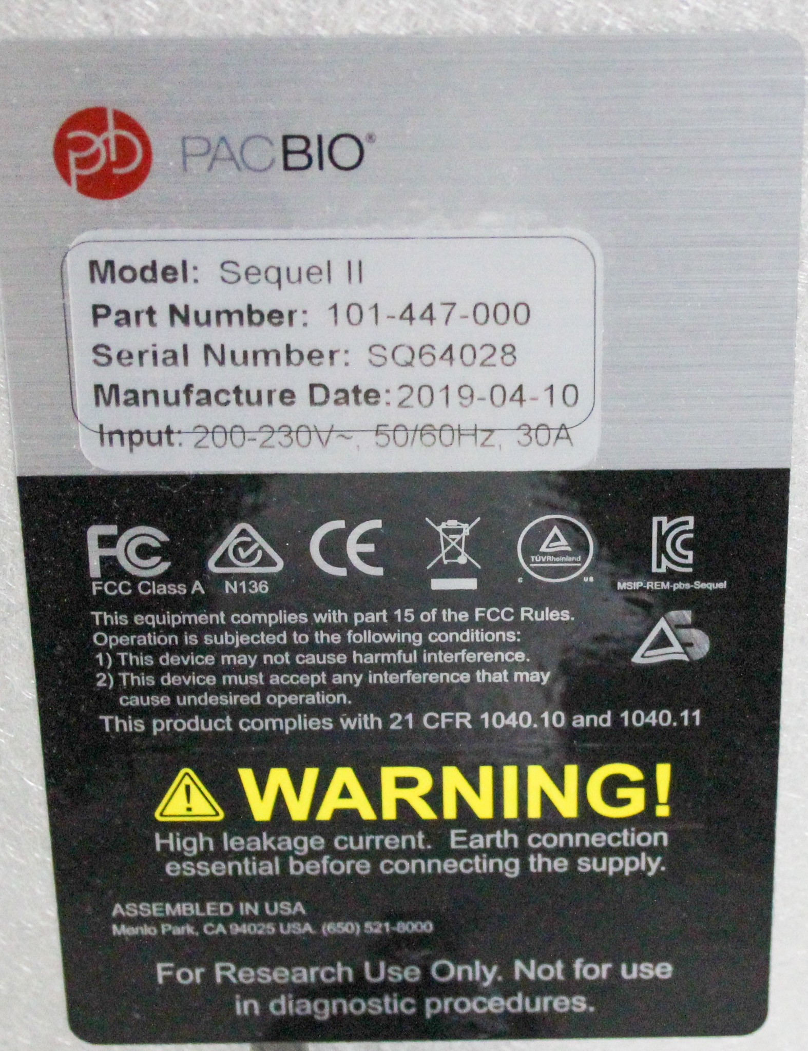 PacBio Sequel II DNA Sequencer Genome Analyzer 2019 Long-Read Technology