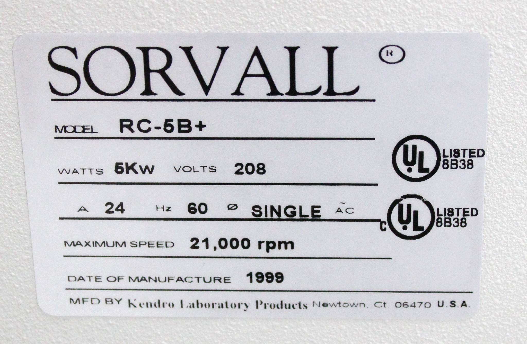 Kendro Sorvall RC-5B Plus Floor Centrifuge 21,000 RPM High Speed Refrigerated