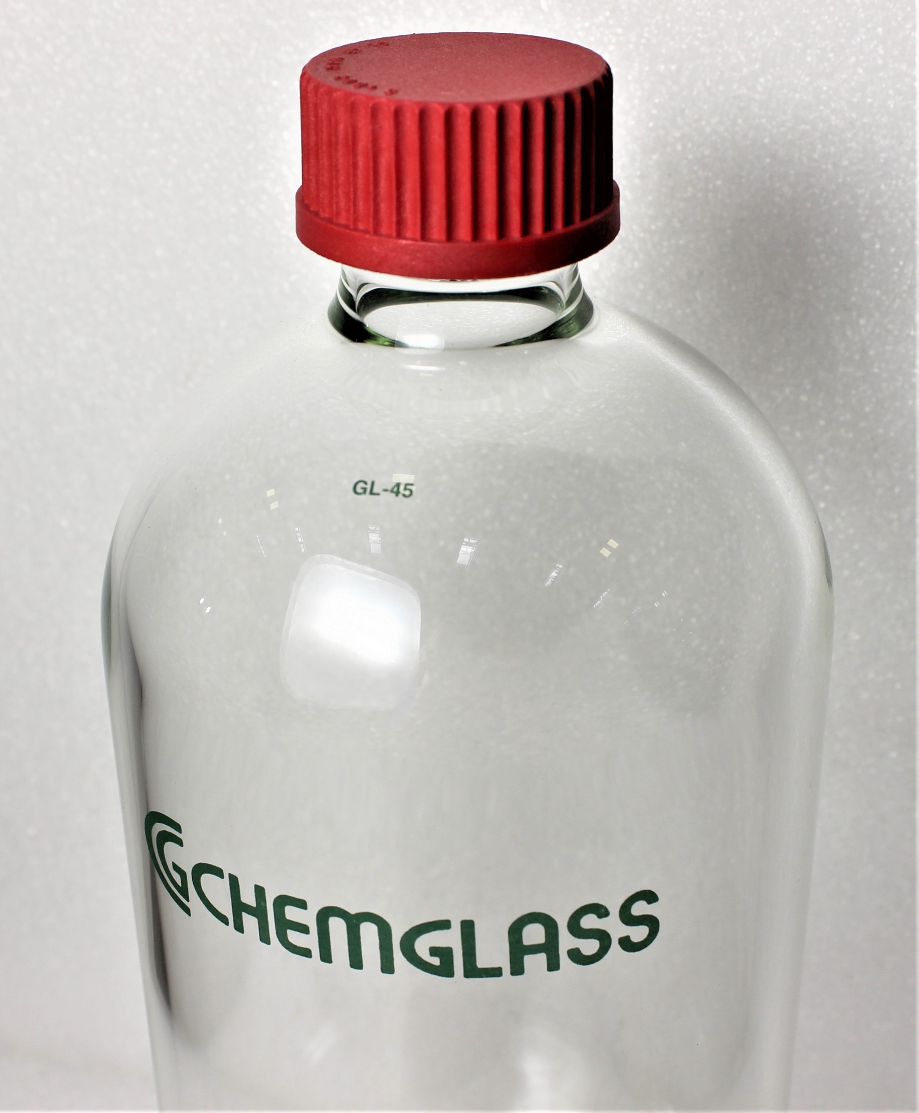 Chemglass NB-0512-011PS Flat Bottom Bottle, 135mm OD, GL-45 Thread, Turnkey