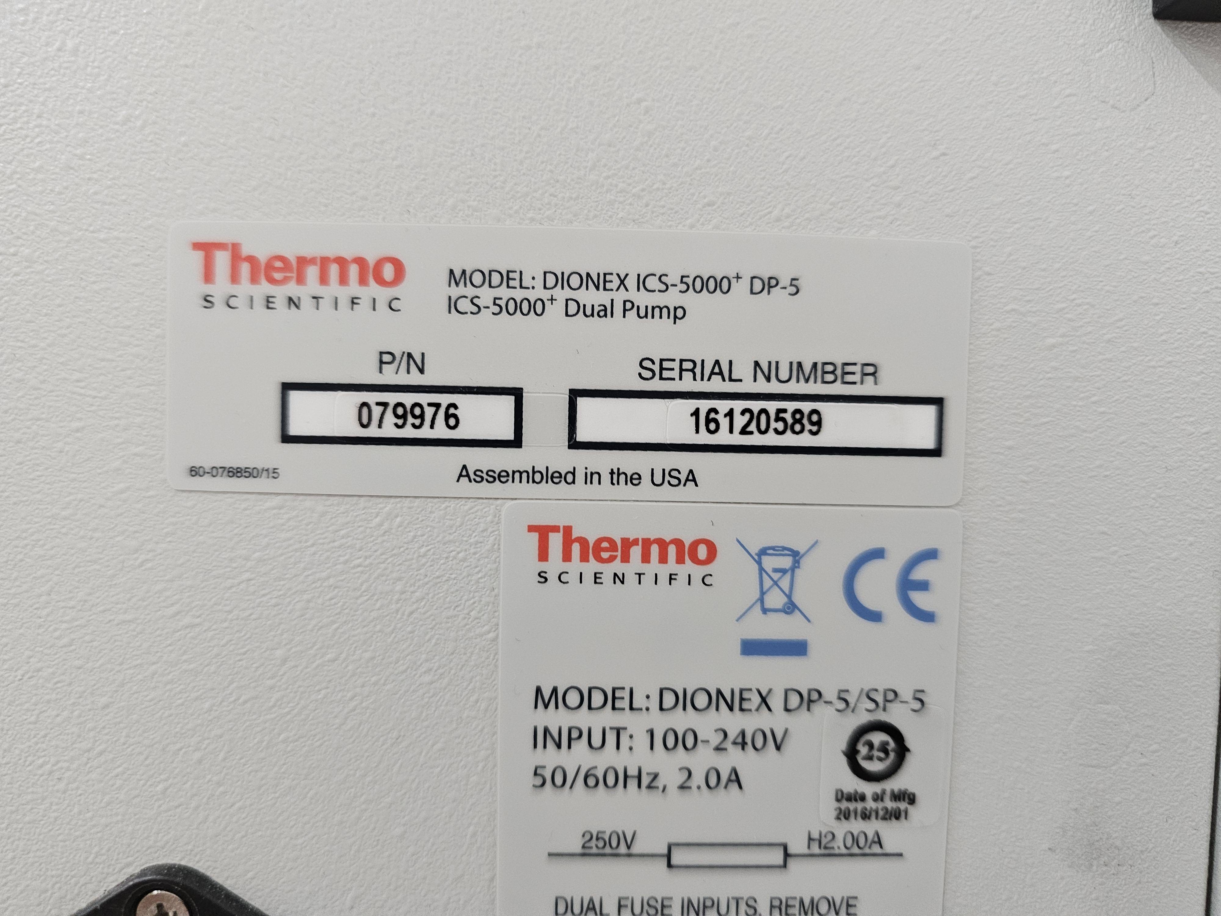 Thermo Dionex ICS-5000 HPLC System Analytical Chromatography Detectors