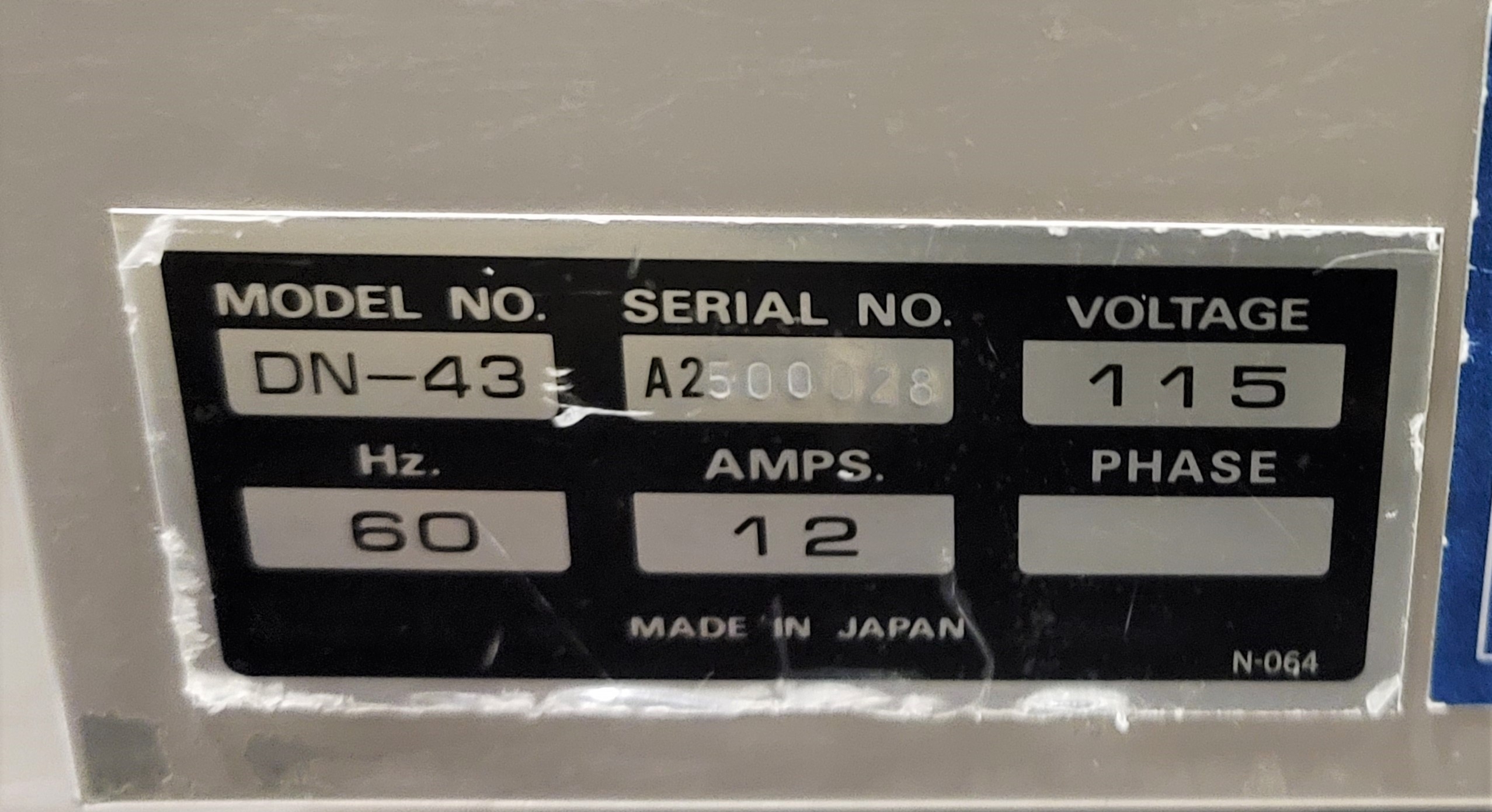 Baxter DN-43 Oven 3.2 cu ft Ambient 40C-260C Programmable Parts Non-Working