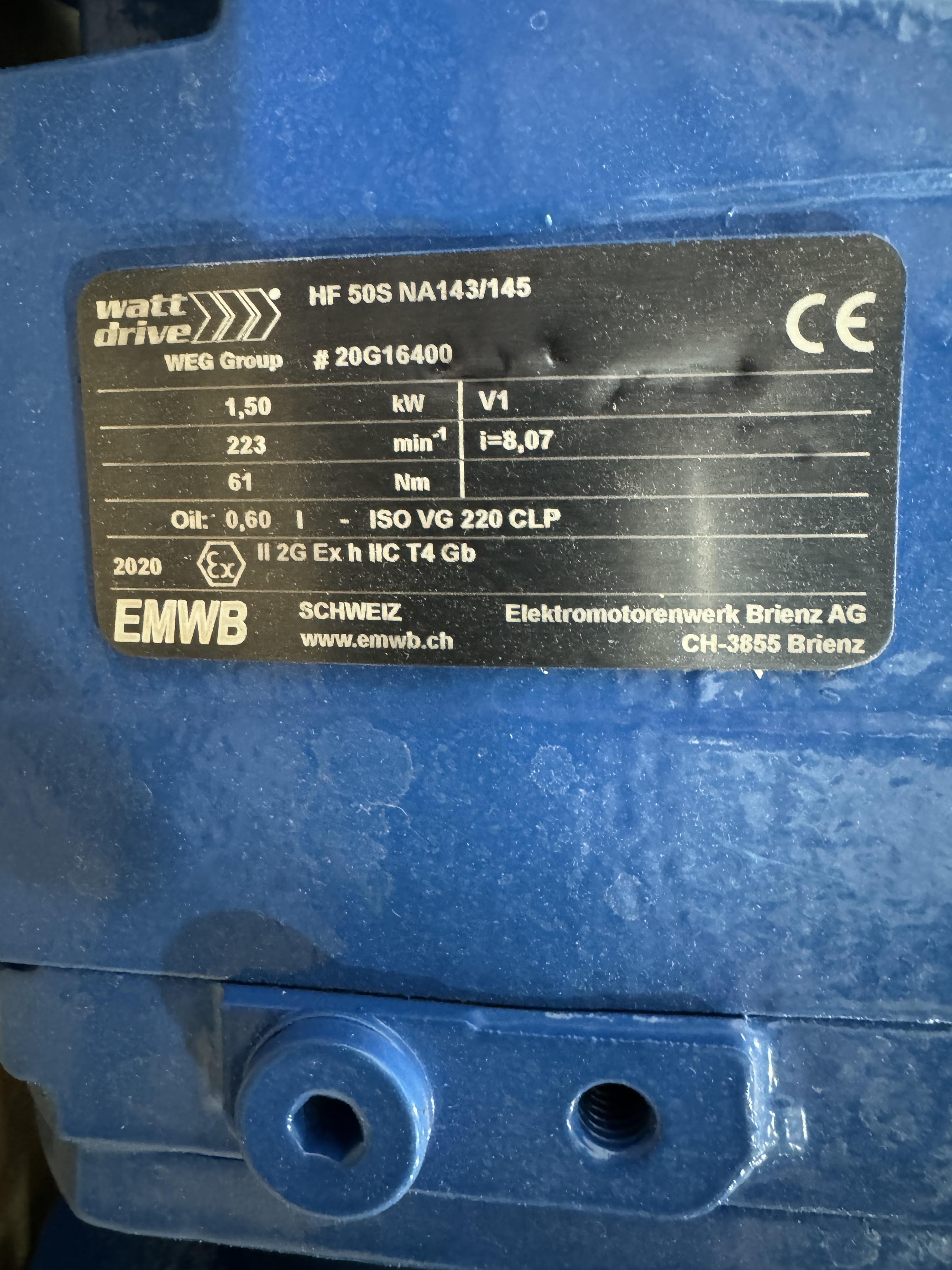 Watt Drive HF 50S Electric Motor 20 HP 1765 RPM IP55 Protection 230/460V