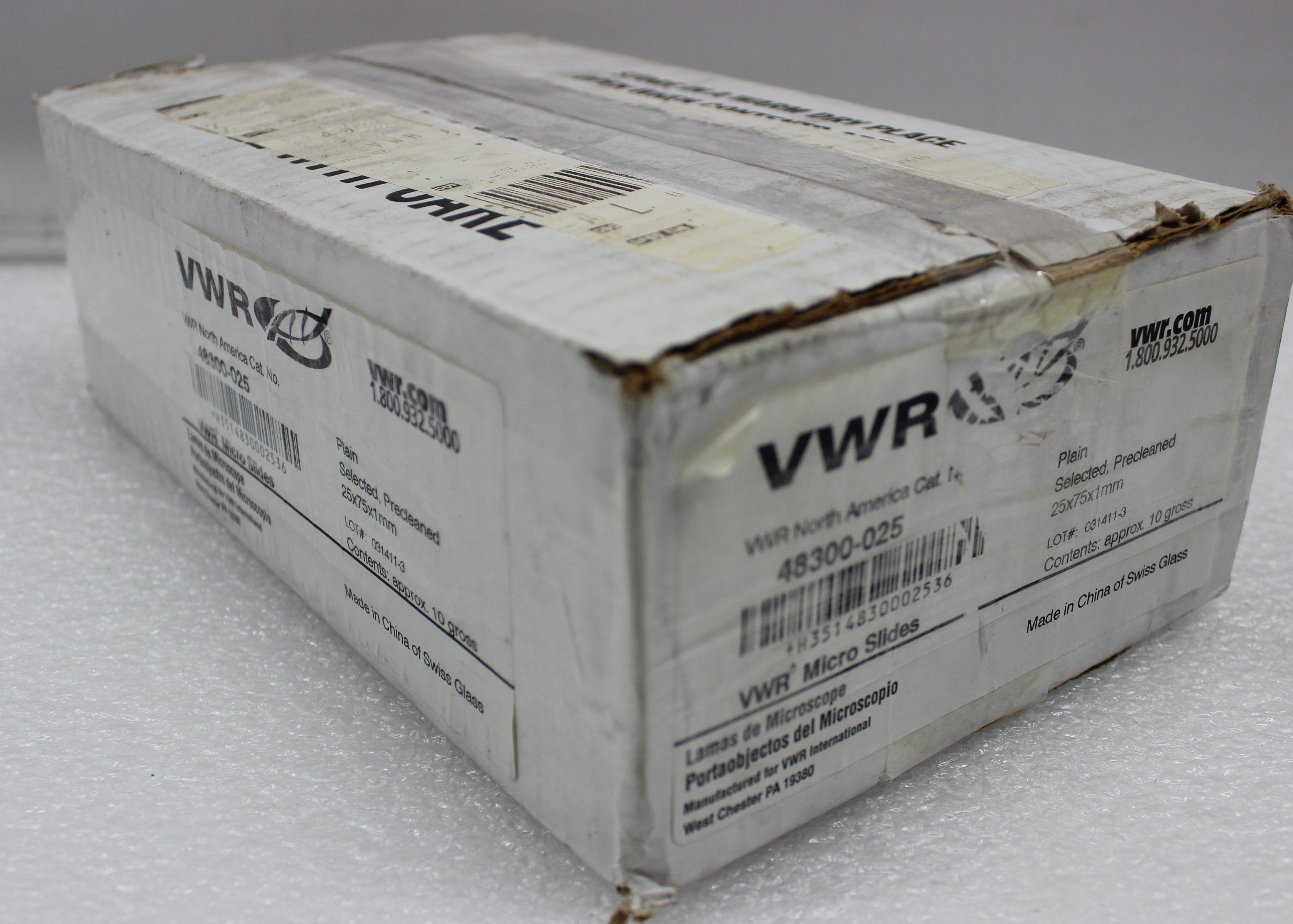 VWR 48300-025 Micro Slides Plain Precleaned Lab Consumable 20 Sheets TK