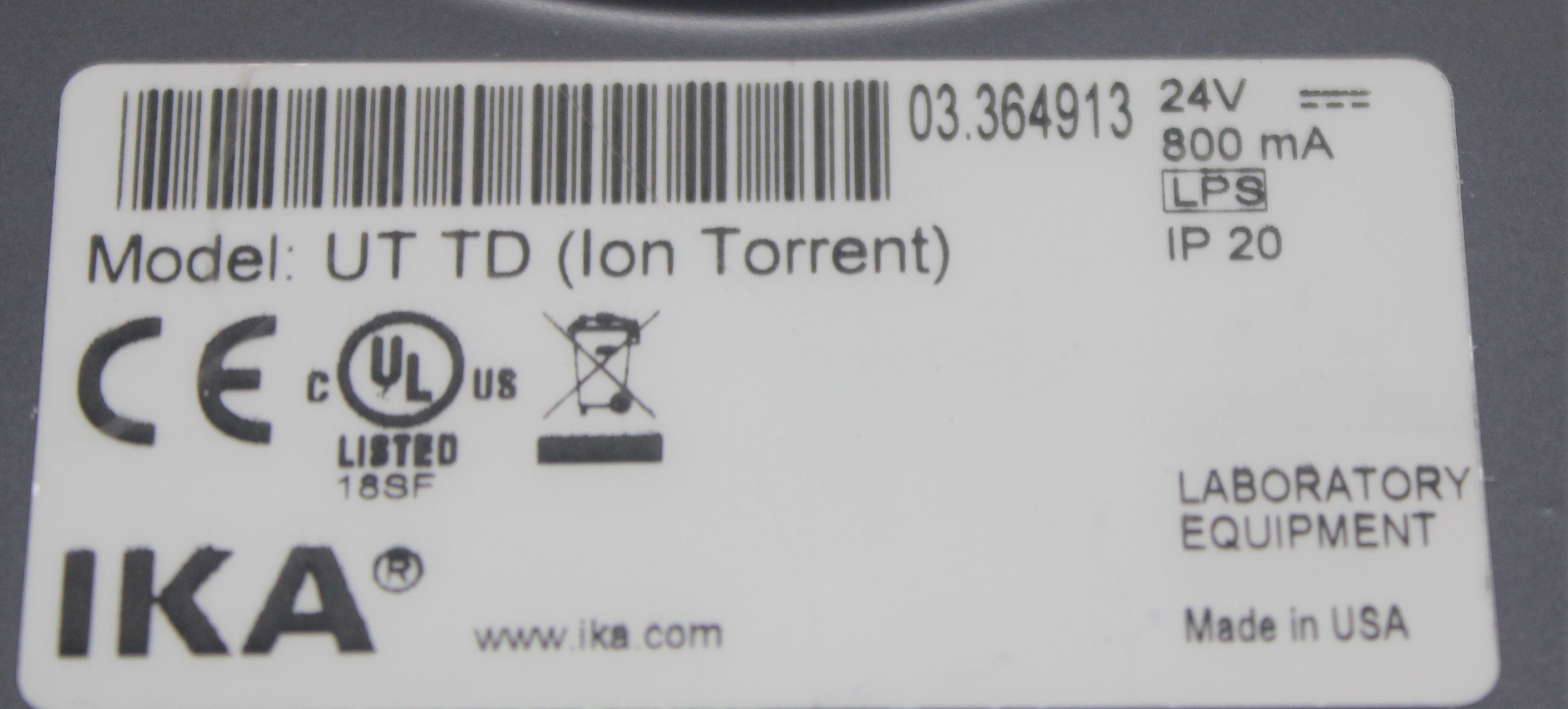 IKA UT TD Tube Drive Sample Preparator for Emulsion PCR Digital Display 120V