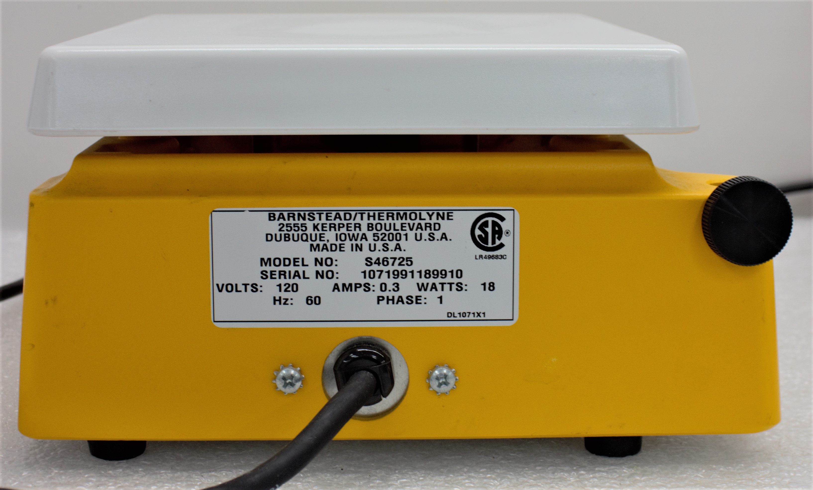 Thermolyne Cimarec 2 Heated Stir Plate Lab 100-1000RPM Temp 150-538C 120V