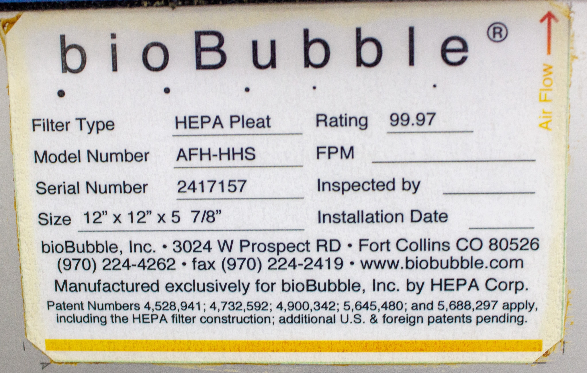 BioBubble AFH-HHS Air Shower HEPA-Filtration Used Cleanroom Equipment