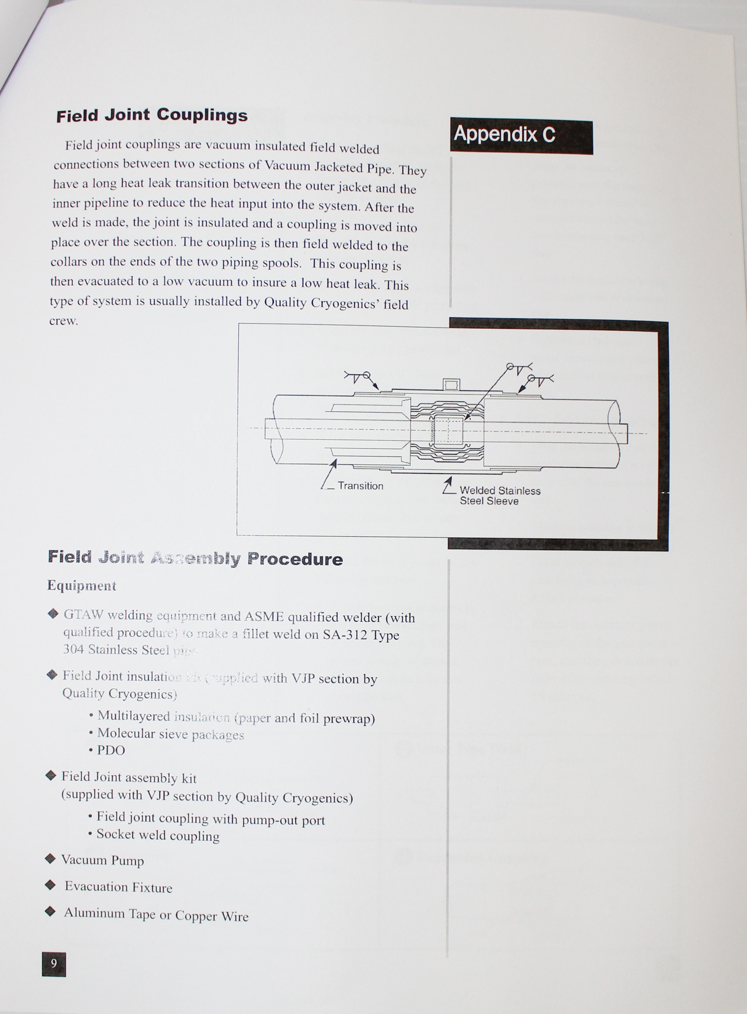 Quality Cryogenics Bayonet Adapter for Vacuum Jacketed Pipe Systems (TK)