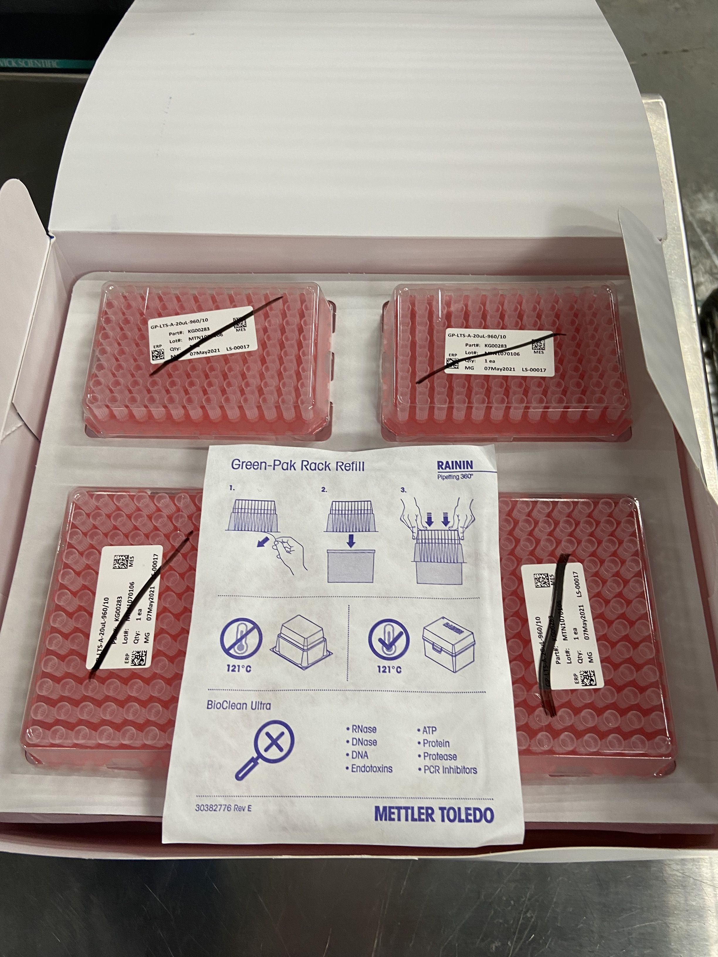 Rainin BioClean Ultra Pipette Tips 20ul Sterilized 960 Tips for LTS System