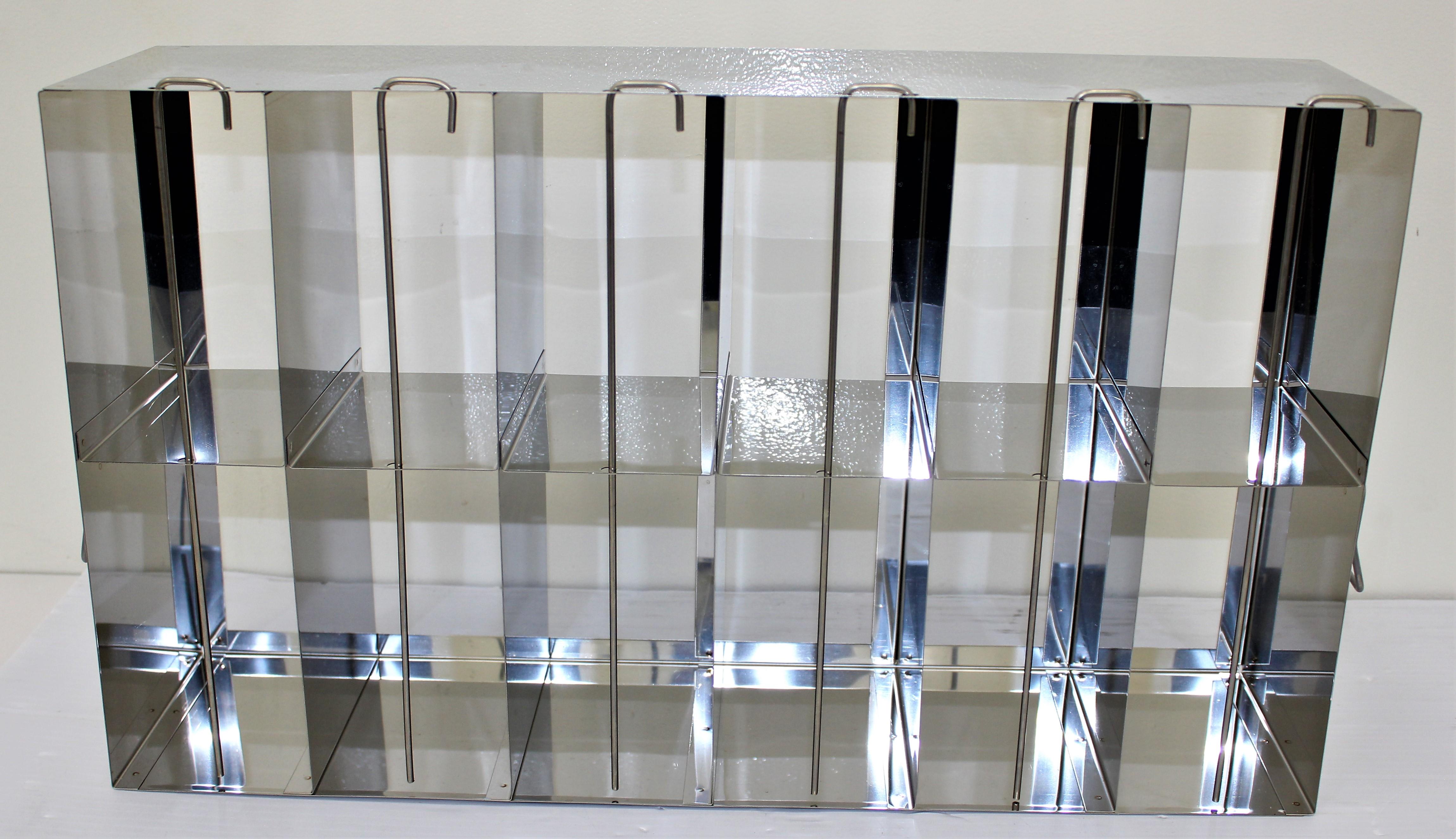 Stainless Steel Freezer Rack Upright ULT 12 Box Storage with Locking Rod