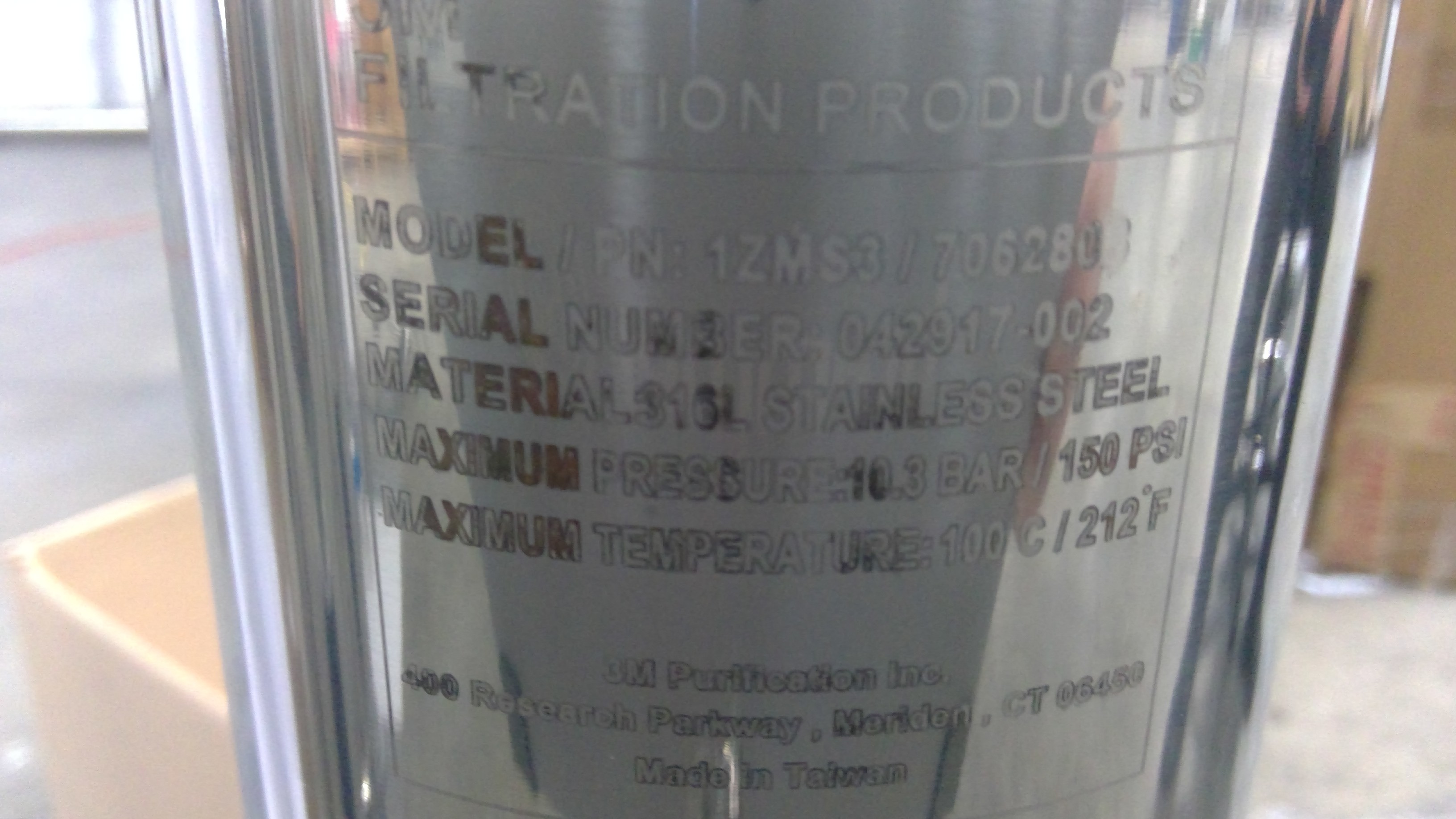 3M Purification Inc. 1ZMS3 Sanitary T-Line Housings for Filtration
