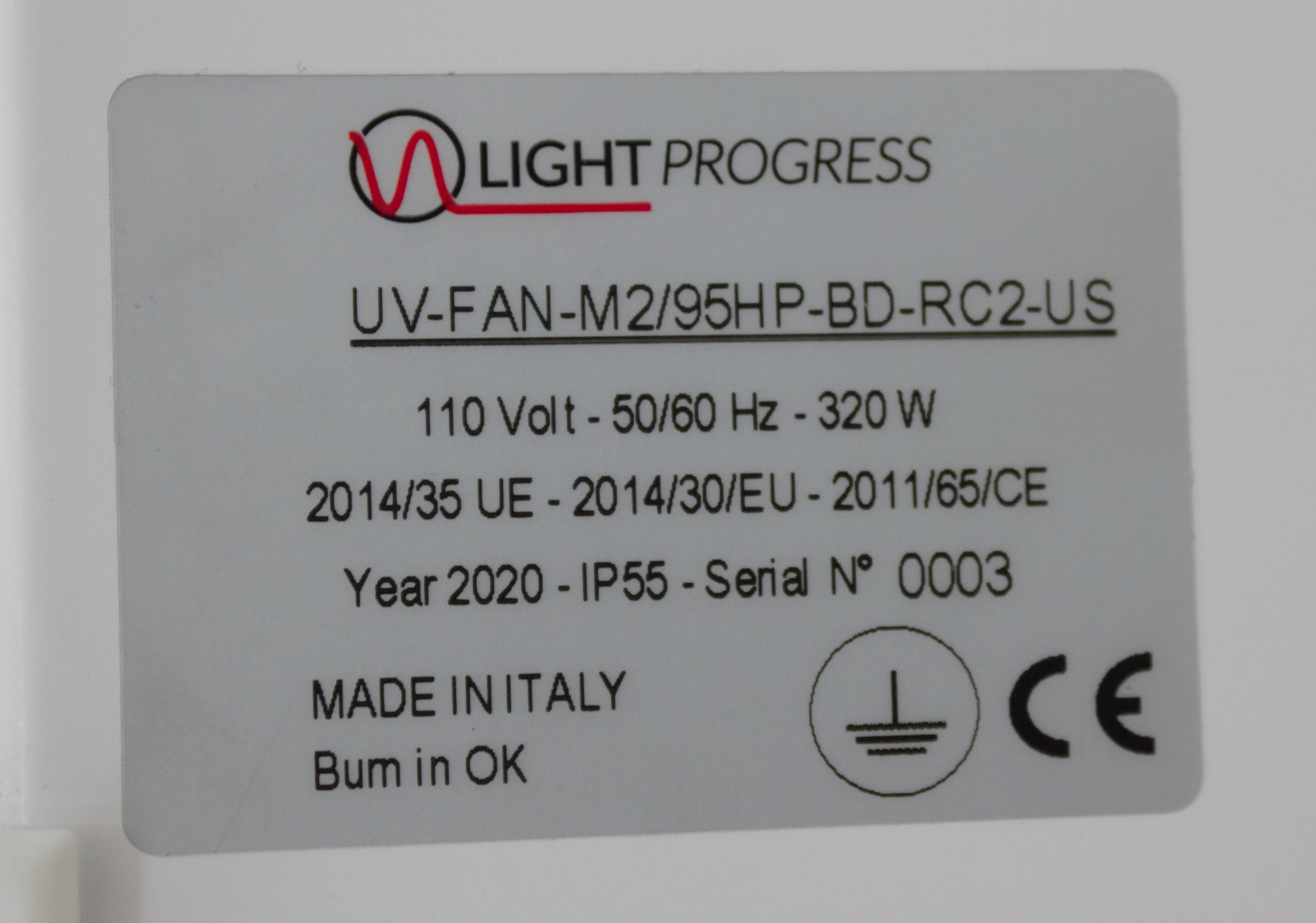 Light Progress UV-FAN M2/95HP-US Blower-Type UV Lamp 150m/h Air Purification