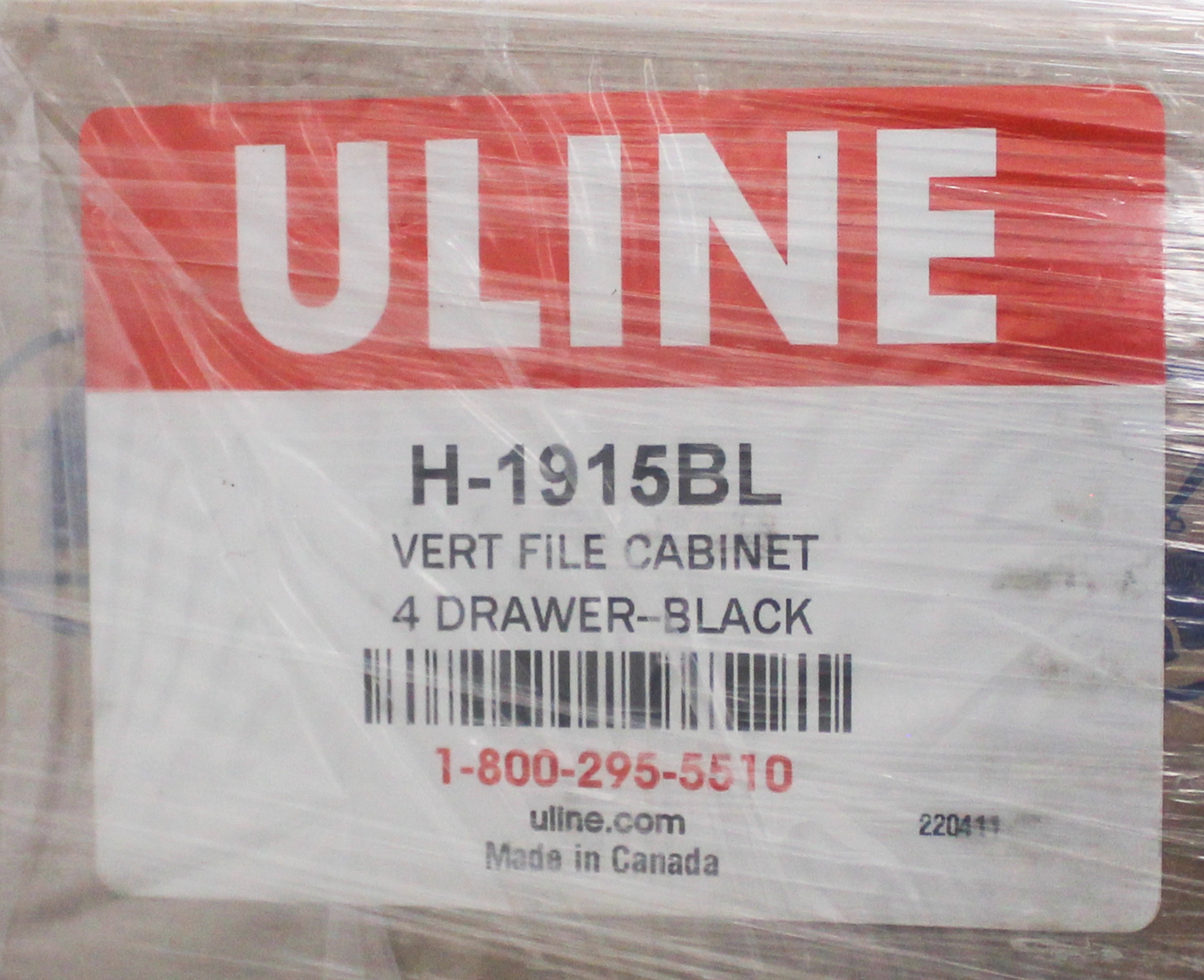 Uline H-1915BL Vertical File Cabinet 4 Drawer Black Steel Secure Storage