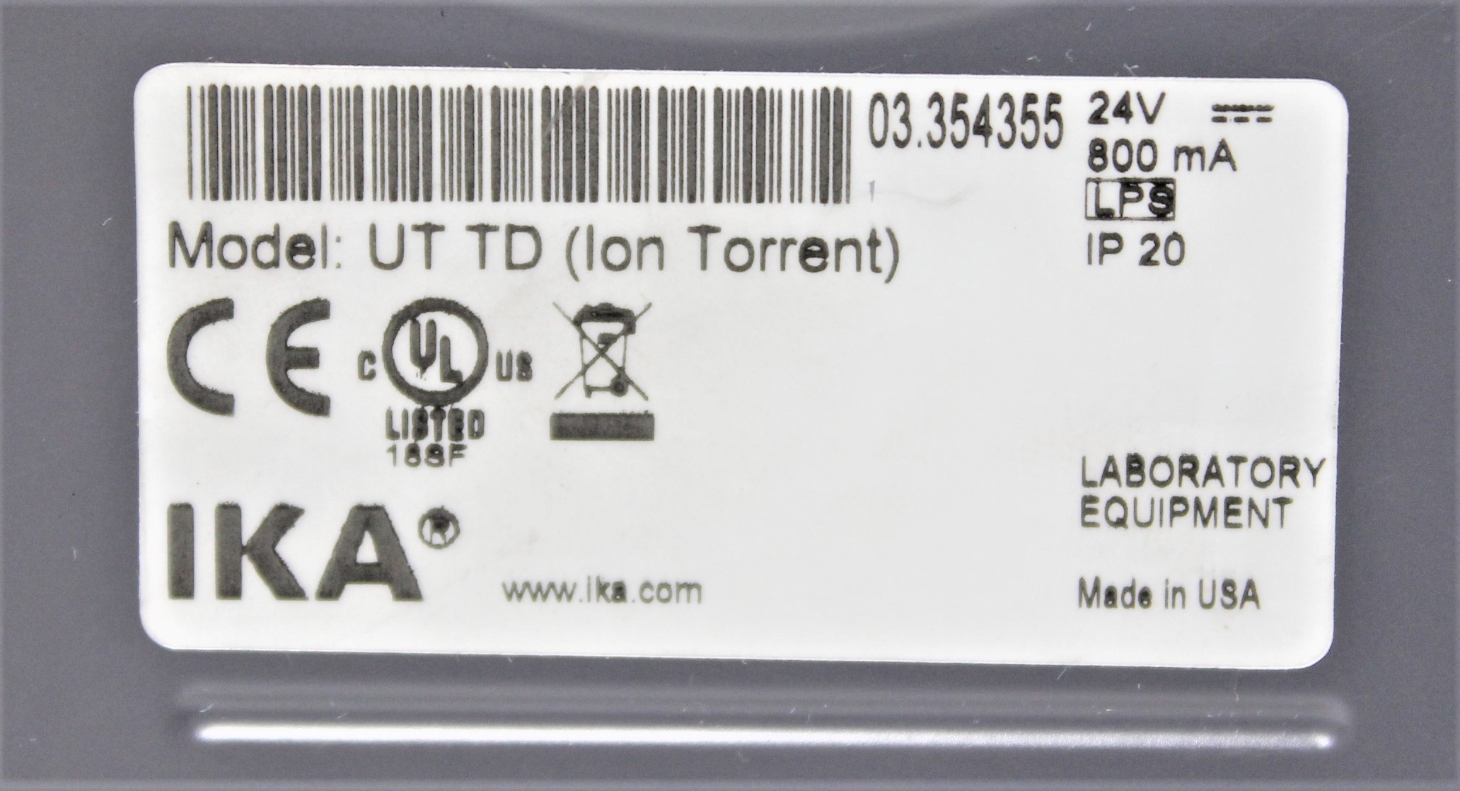 Ion Torrent Tube Drive 1100 RPM Homogenizer Disperser Used
