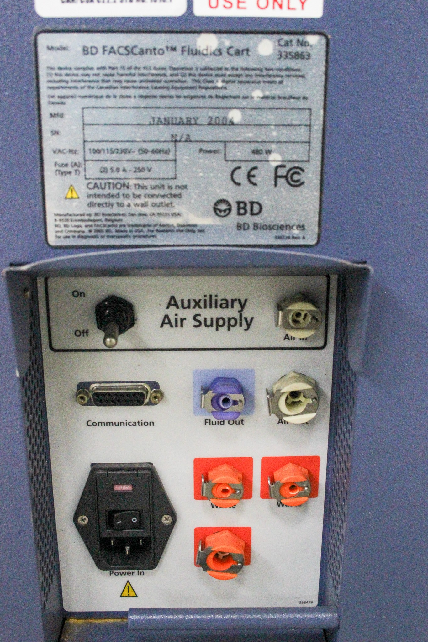 BD Biosciences BD FACSCanto Fluidics Cart for Flow Cytometry, Used, 120V/220V
