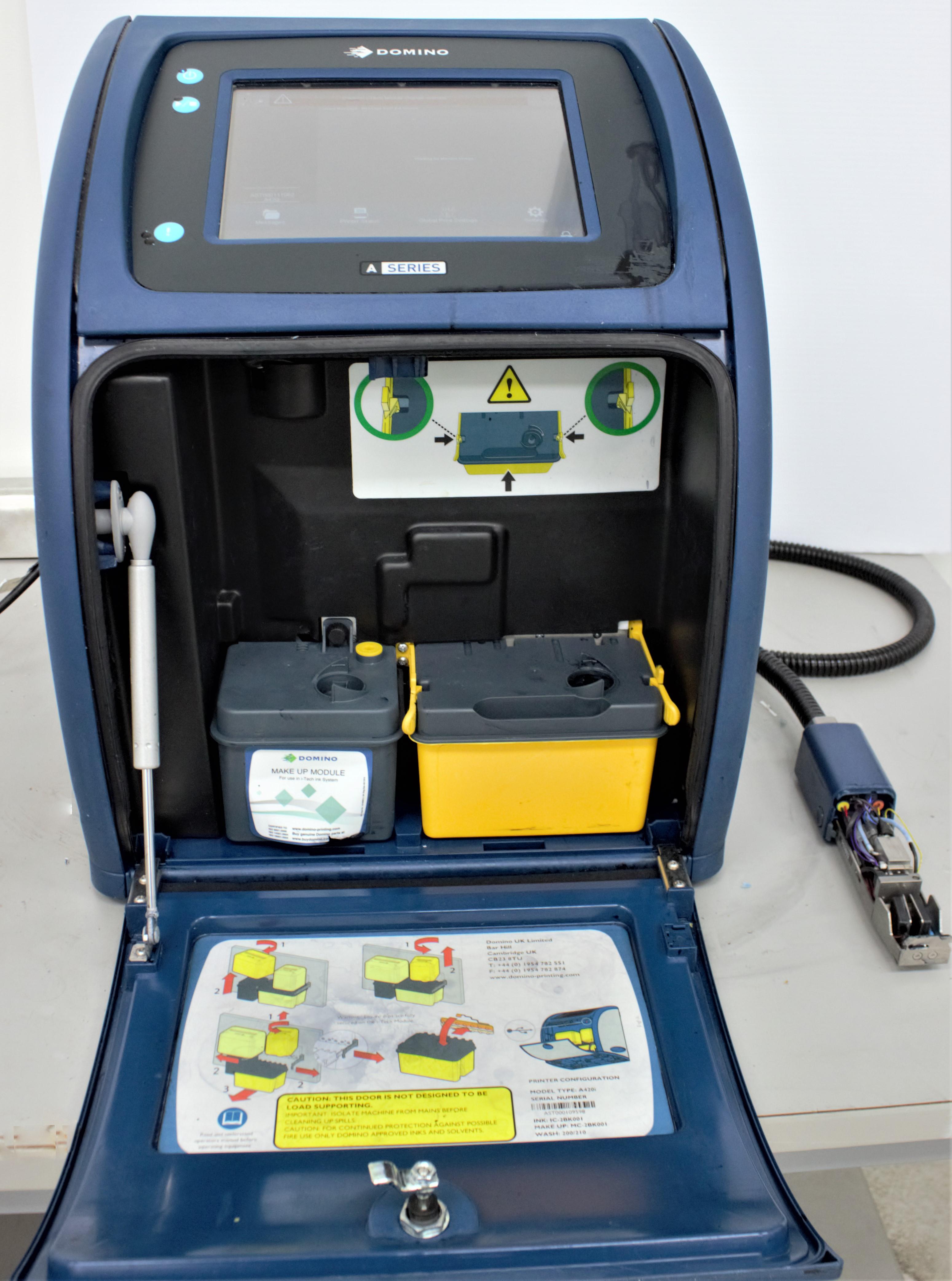 Domino A420i Ink Jet Printer Label Printing 4 Lines 325m/min Used