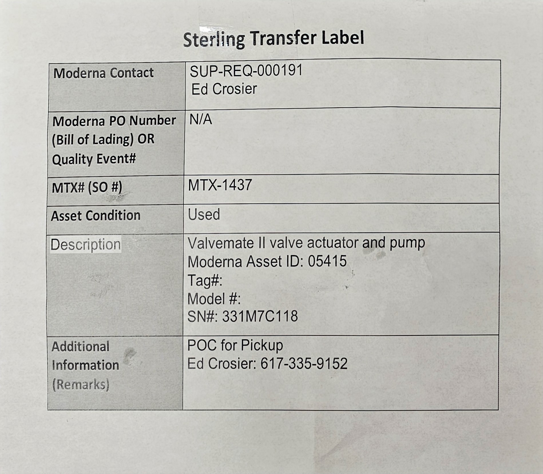 Gilson Valvemate II Actuator HPLC Valve Configuration Liquid System