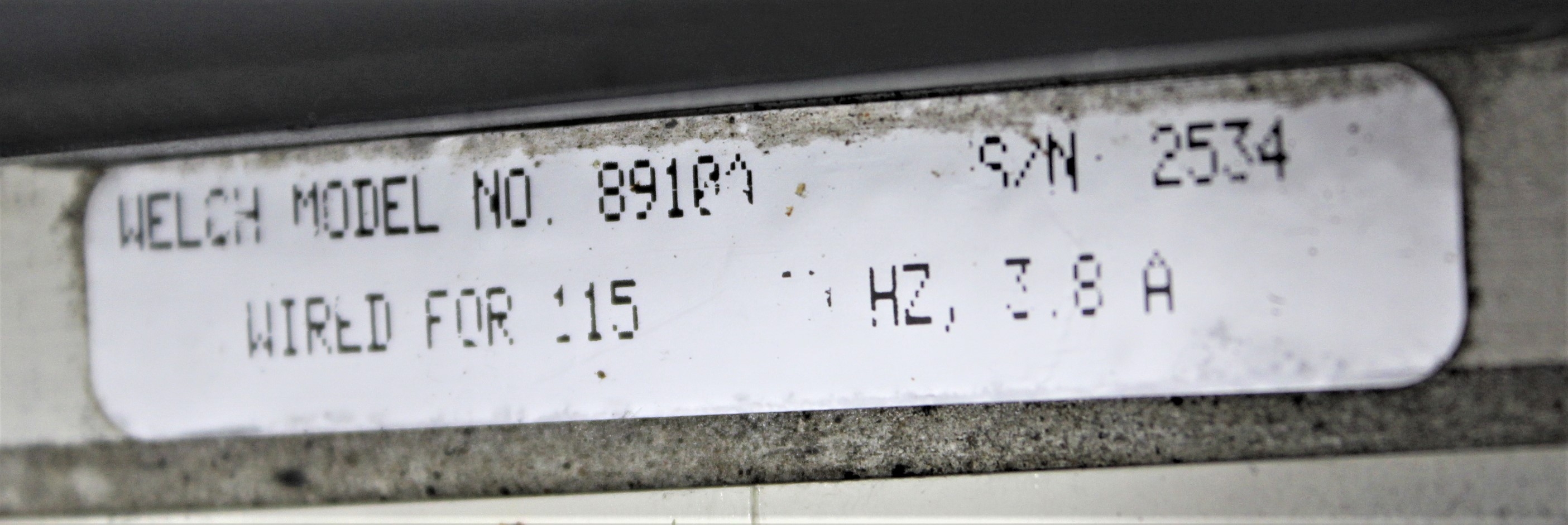 Welch 8910 Vacuum Pump 3450 RPM for Lab Use 120V 60Hz Very Good Condition