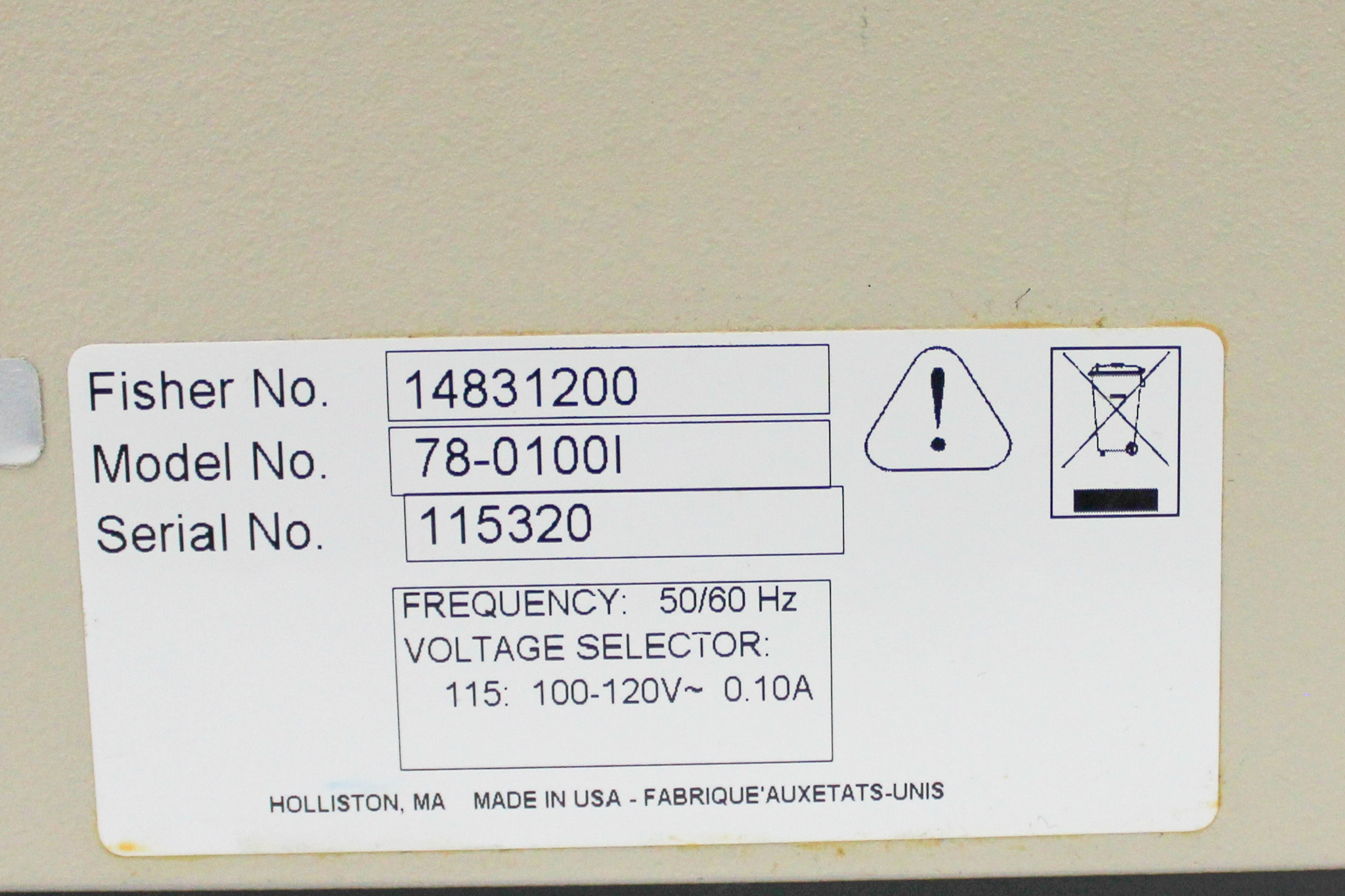 Fisher Single 78-0100 Syringe Infusion Pump 519ml/h LCD Flow Control