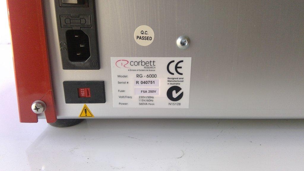 Corbett RG-6000 Real-Time PCR Thermo-Optical Cycler HRM Centrifugal Analyser USA