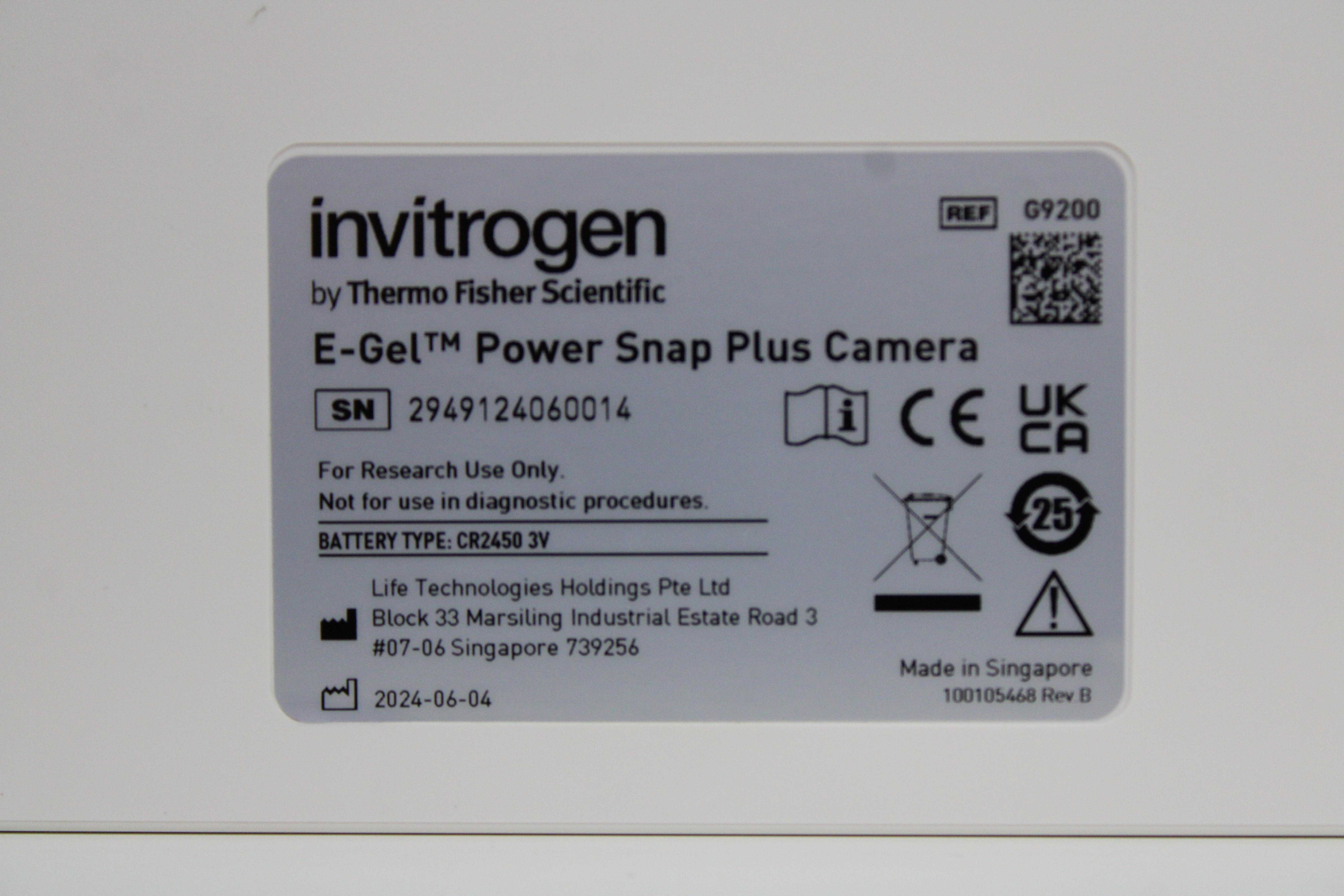 Invitrogen E-GEL Power Snap Plus Electrophoresis System DNA Gel Imaging