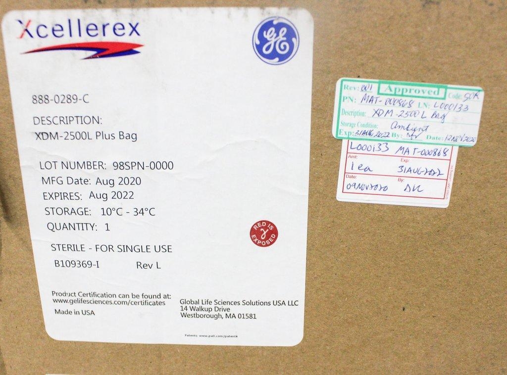 Excellerex XDM-2500L Bioprocessing Single Use Mixer 10C-34C Aug 2020 Unopened