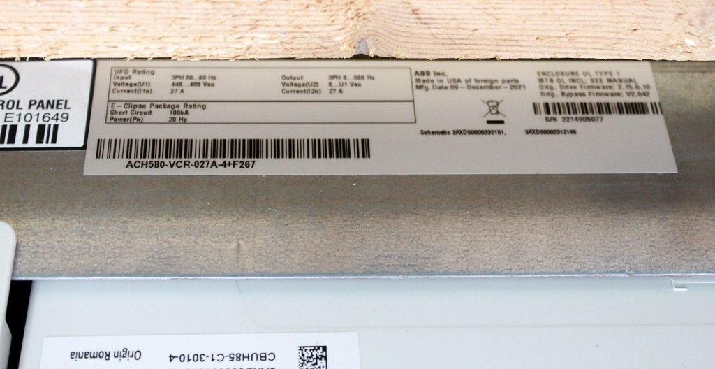 ABB ACH580 VCR Variable Frequency Drive 400V 50Hz 60Hz Motor Control