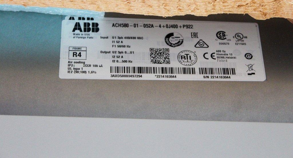 ABB ACH580-PCR-052A-4 Controller 400/460V Drives Robust, Efficient Tech