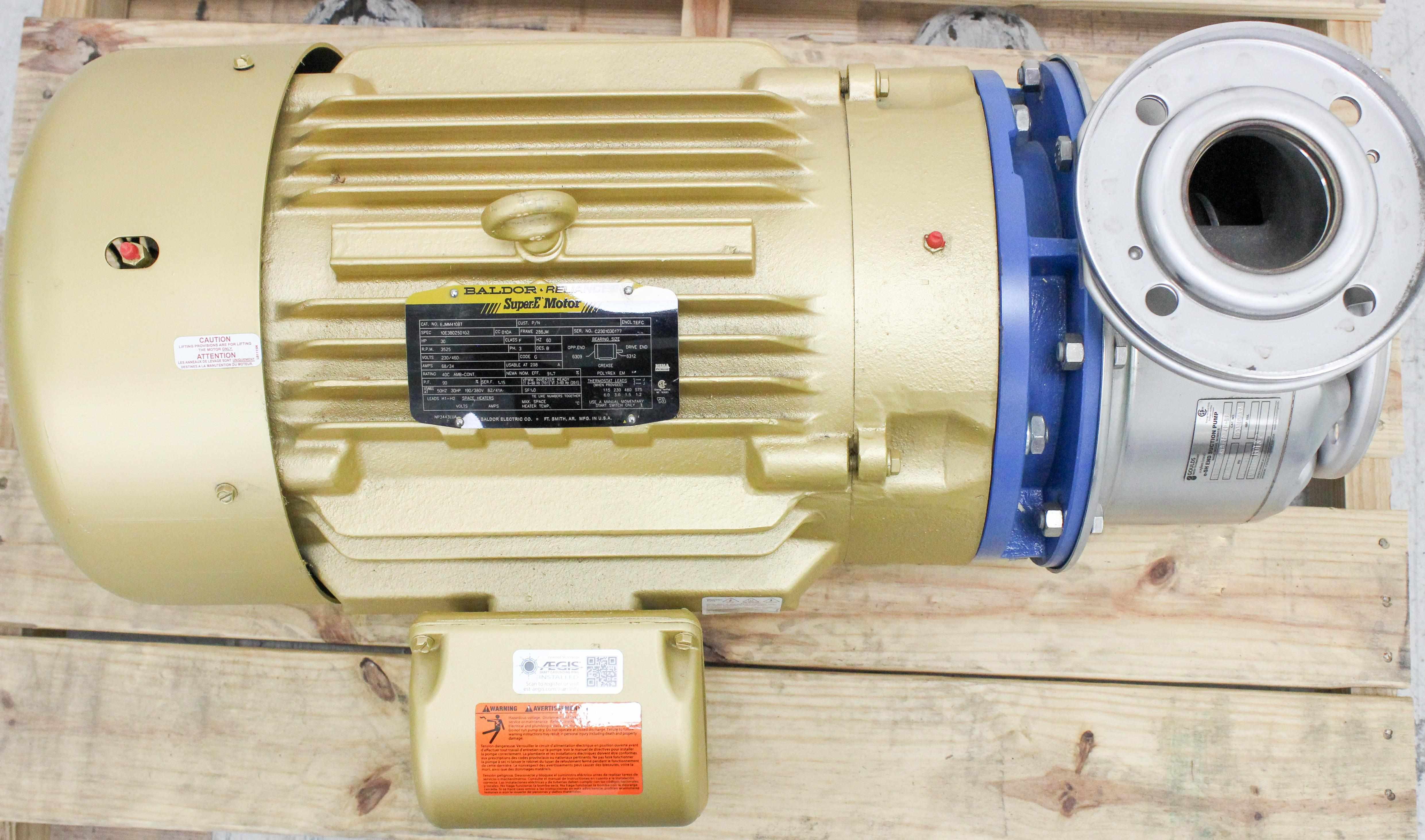 Goulds e-SH 316 SS Centrifugal Pump 230-460V 3525 RPM 30 HP Industrial Use