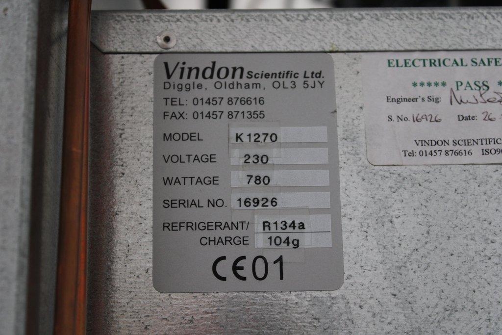 Vindon Scientific K1270 Laboratory Freezer Cold Storage Unit