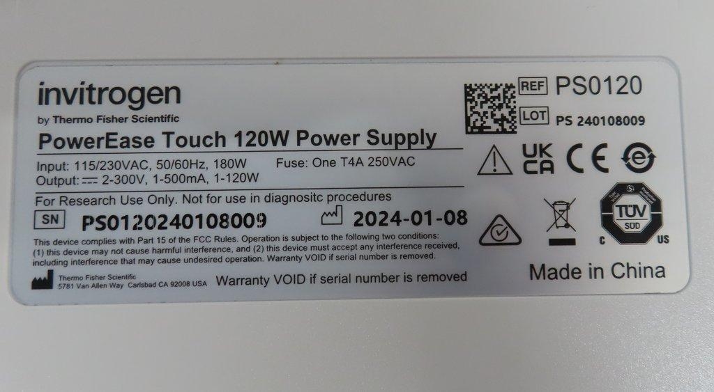 Invitrogen PowerEase 120W Power Supply for Electrophoresis Systems