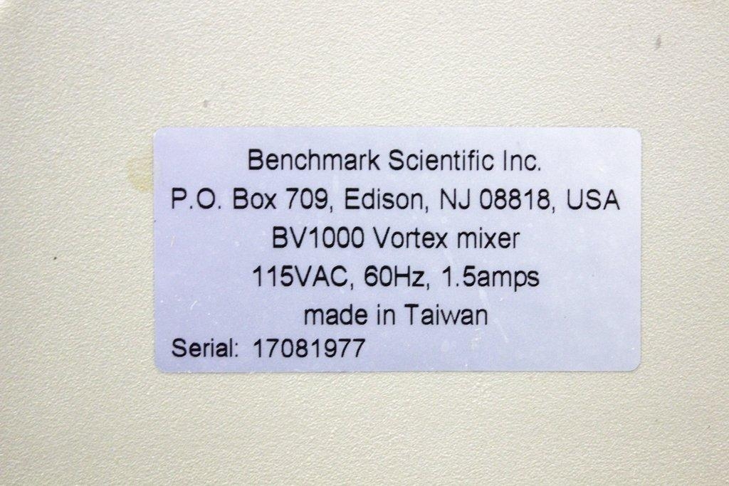 Benchmark BV1000 Vortex Mixer Homogenizer 3000RPM 120V Stir Function