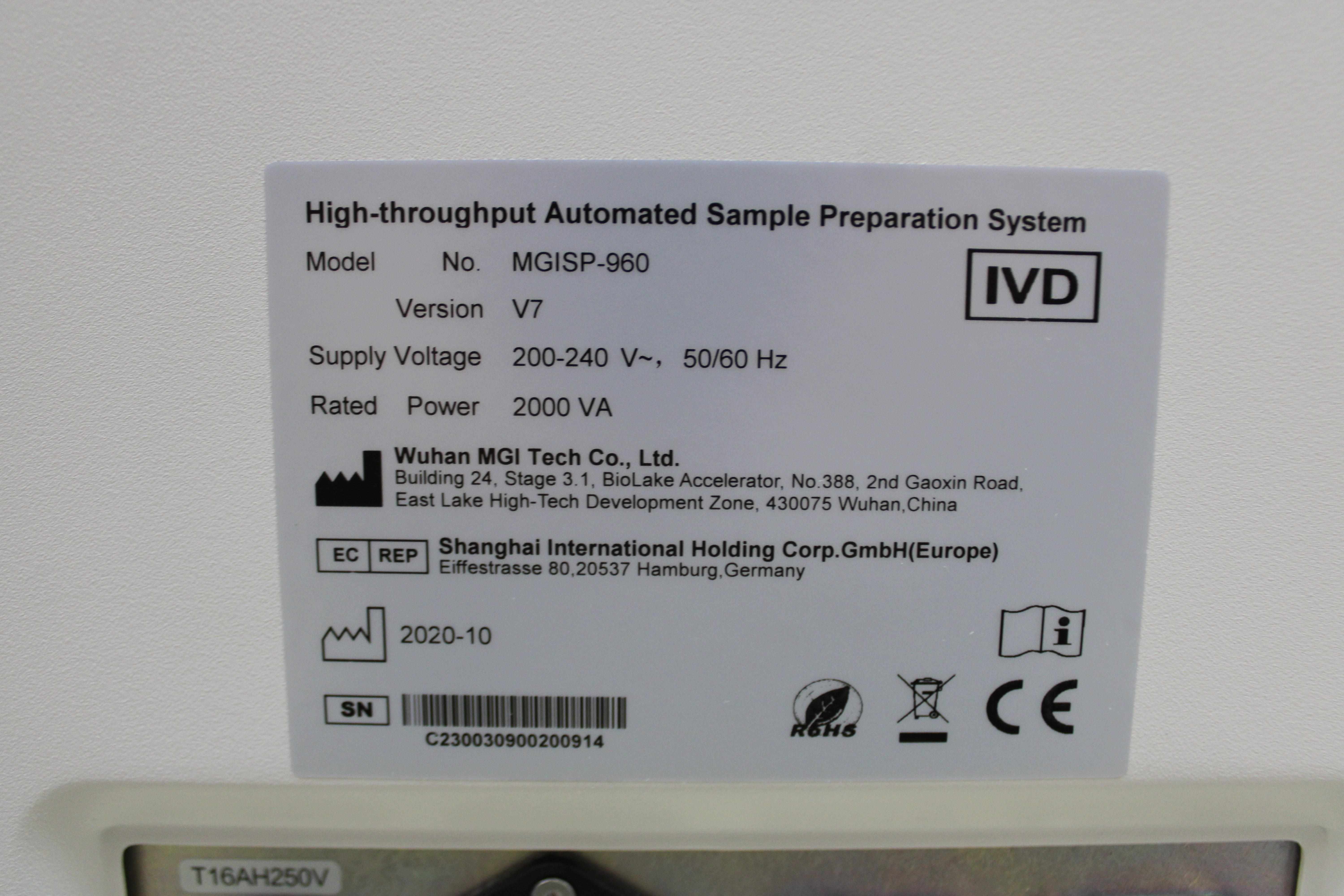 Wuham MGI Tech MGISP-960 Automated Liquid Handler 96-well Plate Integration