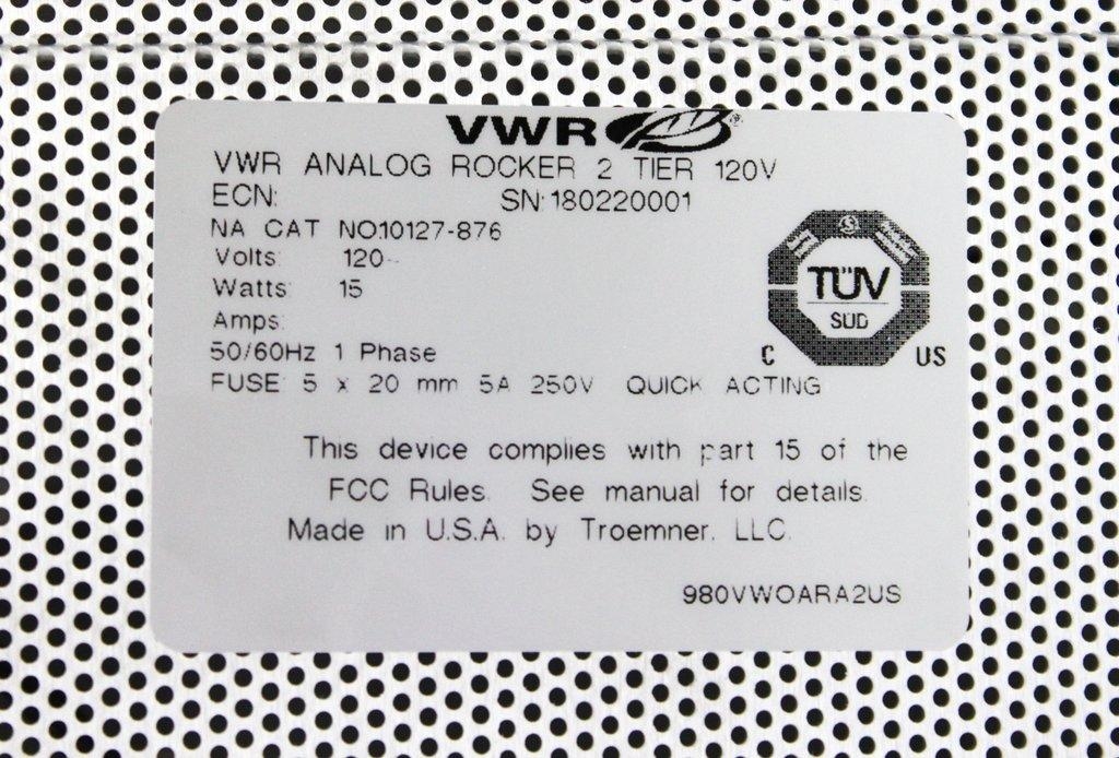 VWR Analog Rocker 10127-876 Vortexer 120V 60Hz Tested Cosmetic Ding